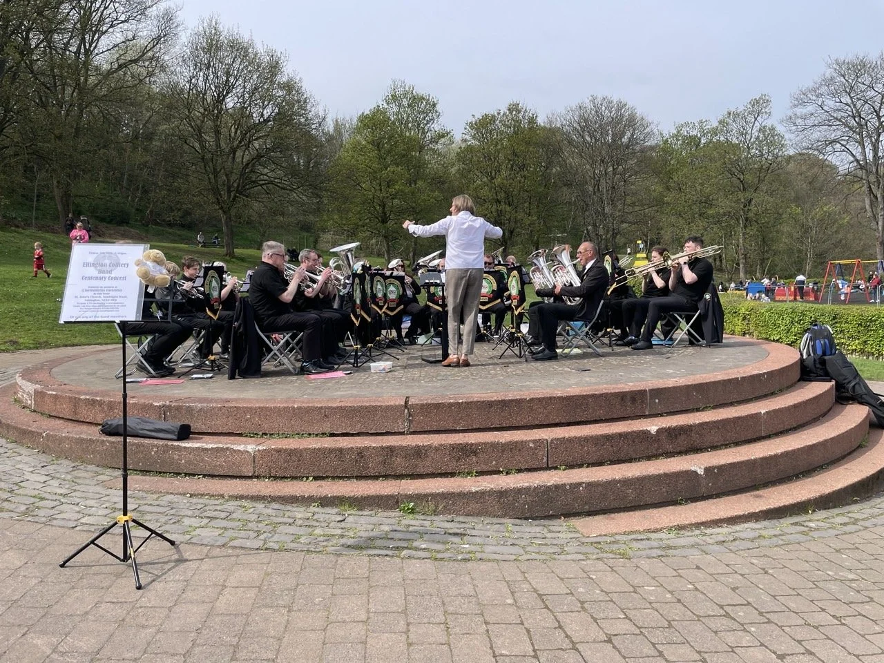 Listening to the band in Carlisle Park