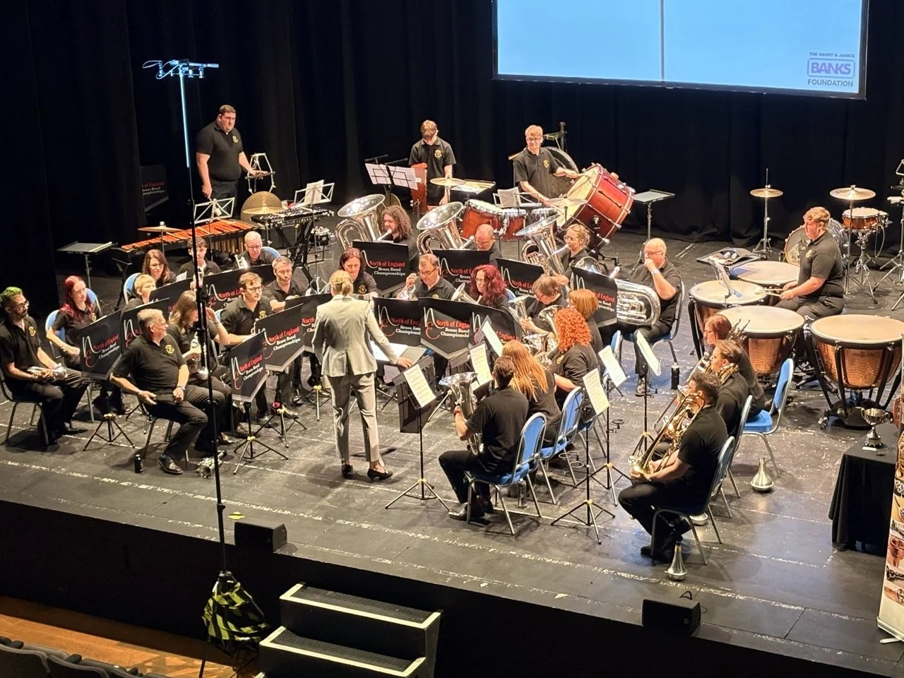 The band performing at a competition