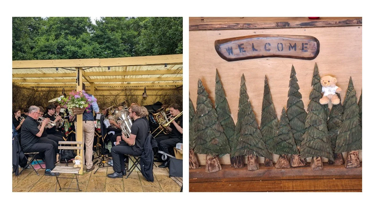 Trying to avoid the midges at Kielder.