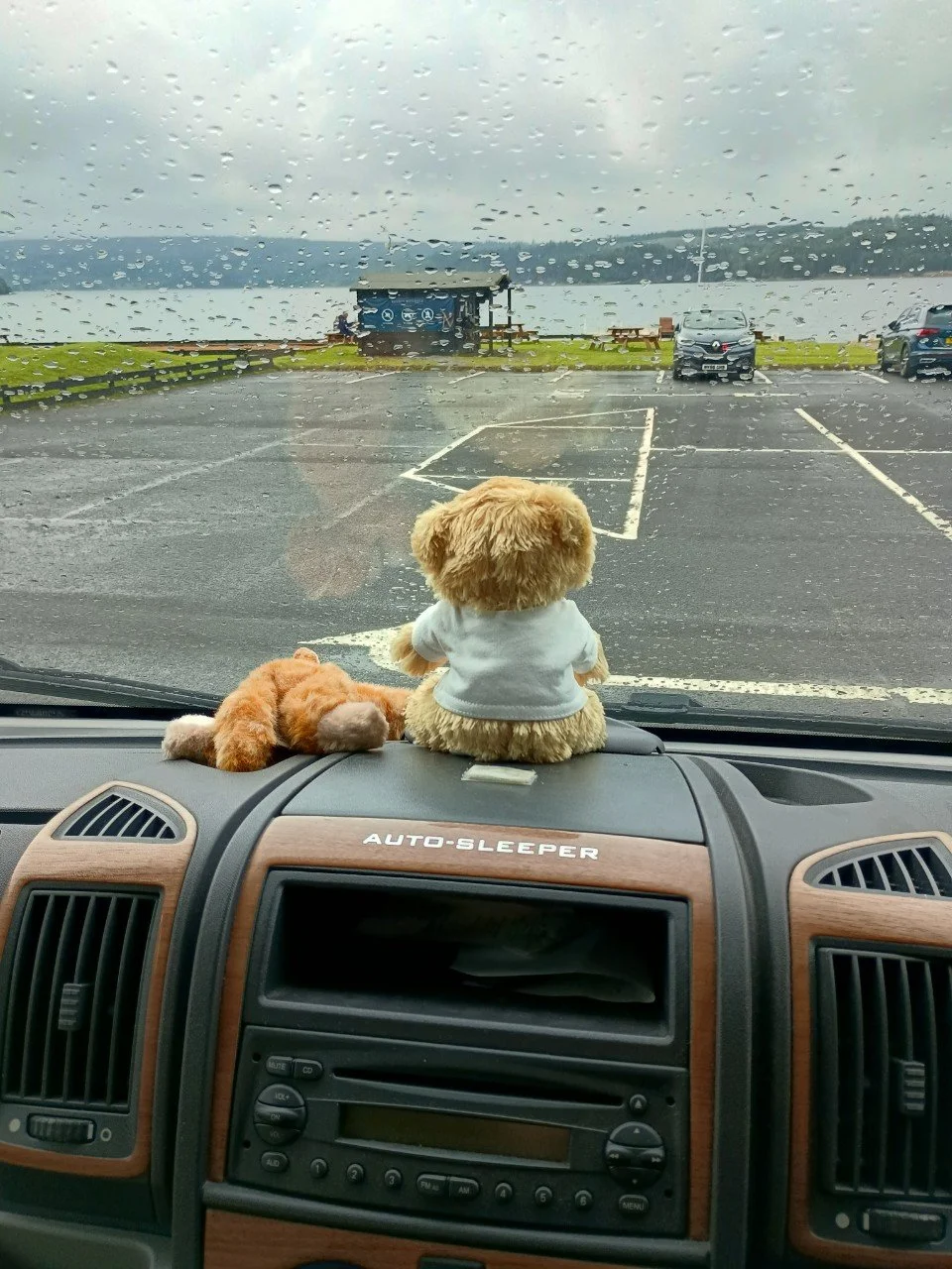 Keeping dry and enjoying the view