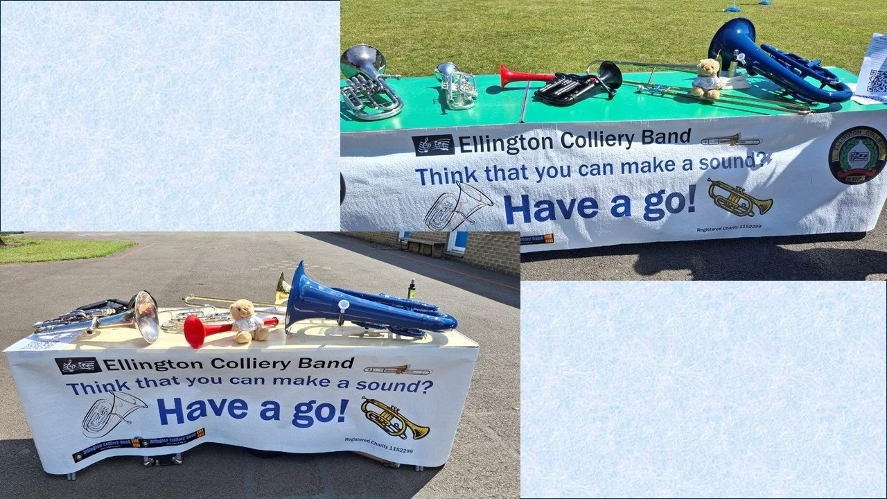 Trying out instruments at Stobhill and Ellington.