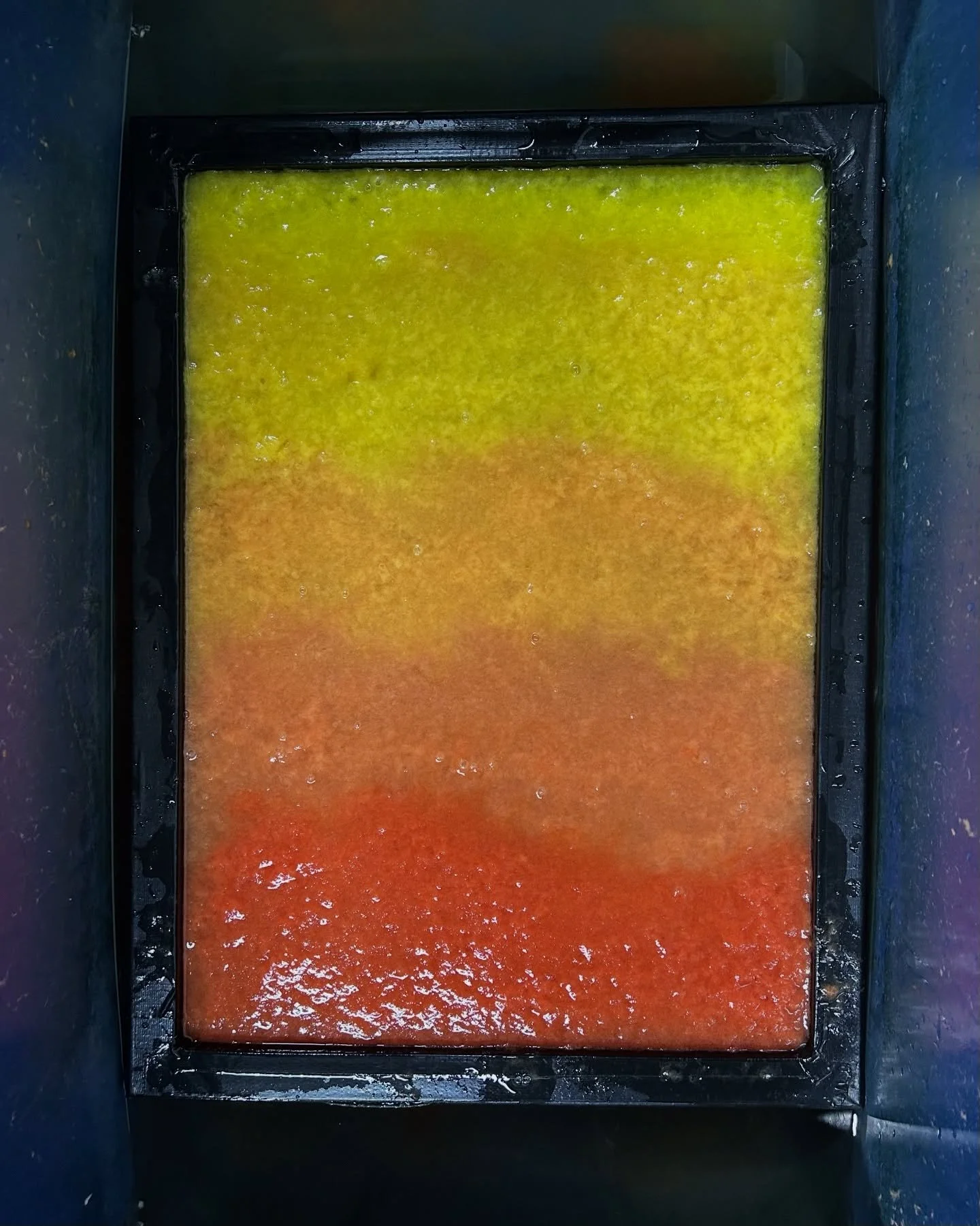 Had some leftover colors from my last workshop to play with so here&rsquo;s what I made 🍋🍍🍑🍊All up for grabs! 16x22&rdquo;