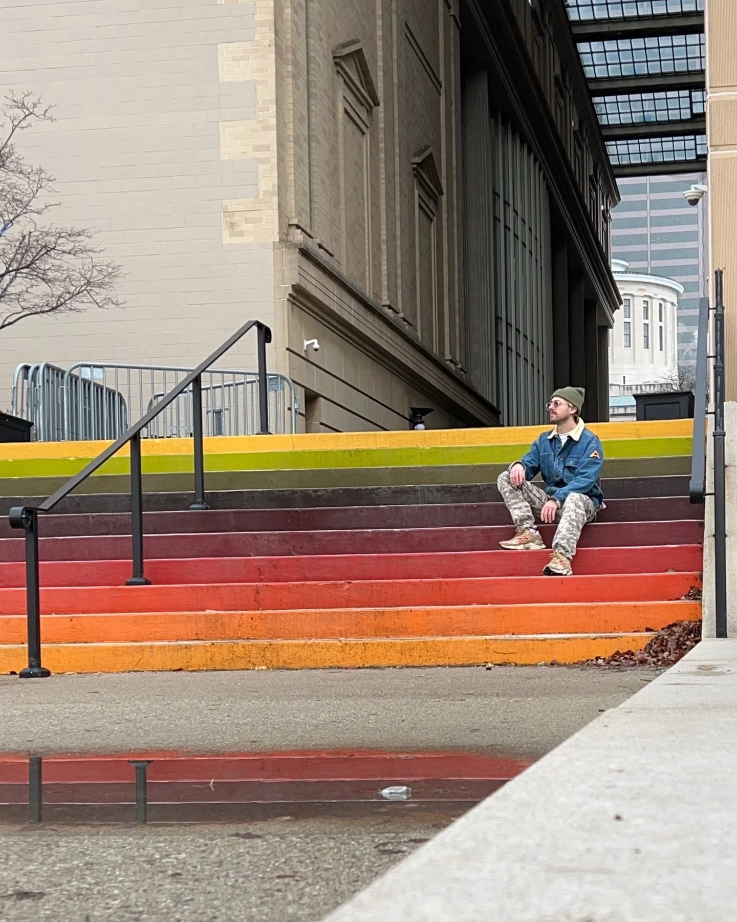 Christmas morning walk taking photos in downtown Columbus type vibe