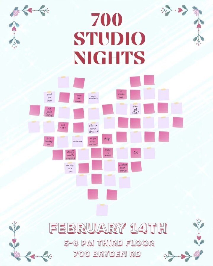 The theme is&hellip; 💗 
It&rsquo;s gonna be a v Valentine&rsquo;s-Day-coded studio night one might say. Come check out the vibes, and make your own paper hearts in my studio 💌