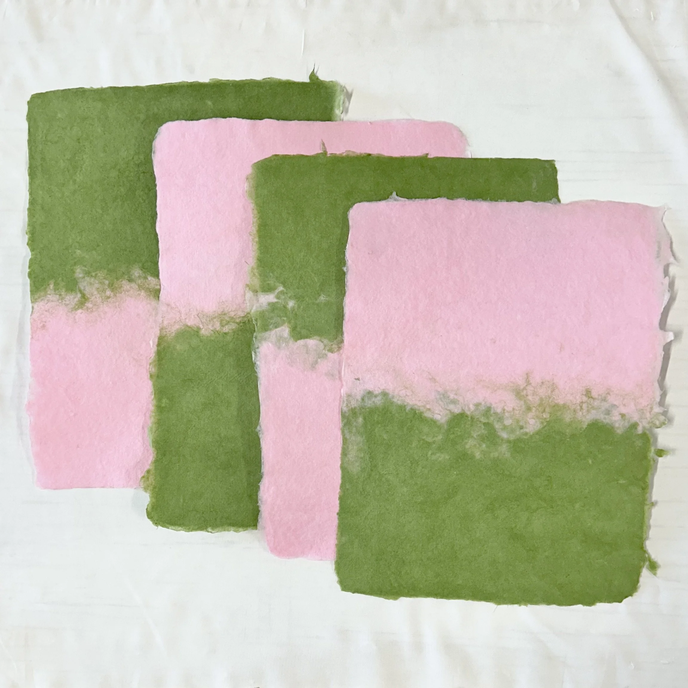 Wicked Pink and Green 8.5x11 Deckled Edge Sheets