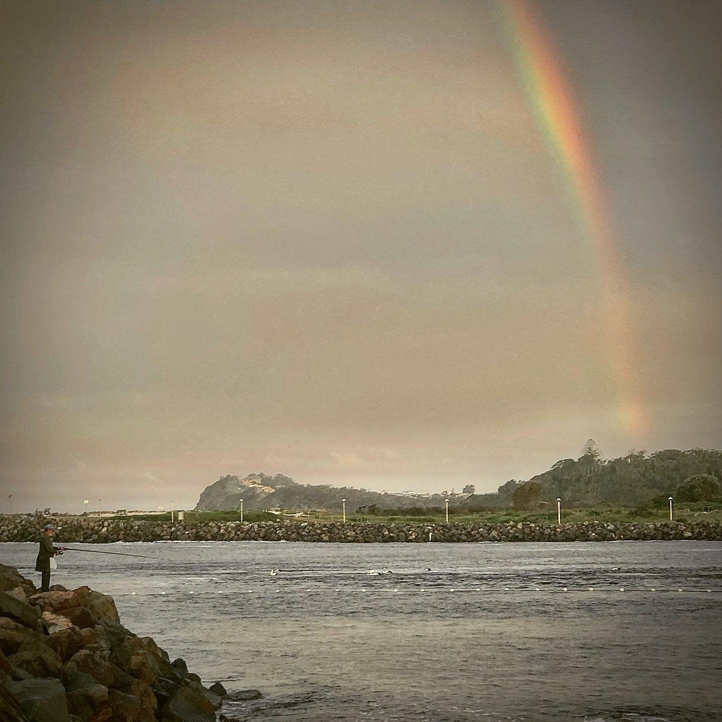 A #fisherman and a #rainbow: #symbol of God's #promise to lay off poor Noah and give the whole unreasonable requests and untenable deadlines routine a rest. Oh, and no more floods.

#symbolic #language #higherself #asabove #sobelow #livebetterlovehar