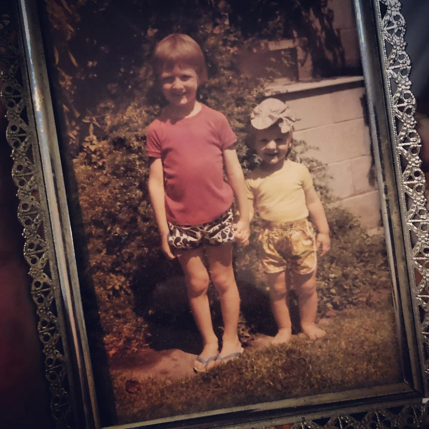 He probably won't be stoked I'm sharing, but here's my big brother and I in 1979, posing it out in a serious dork-off. I'm the chunky muffin on the right rocking the doylie on the head. He grew up to become a talented media professional. I'm still ro