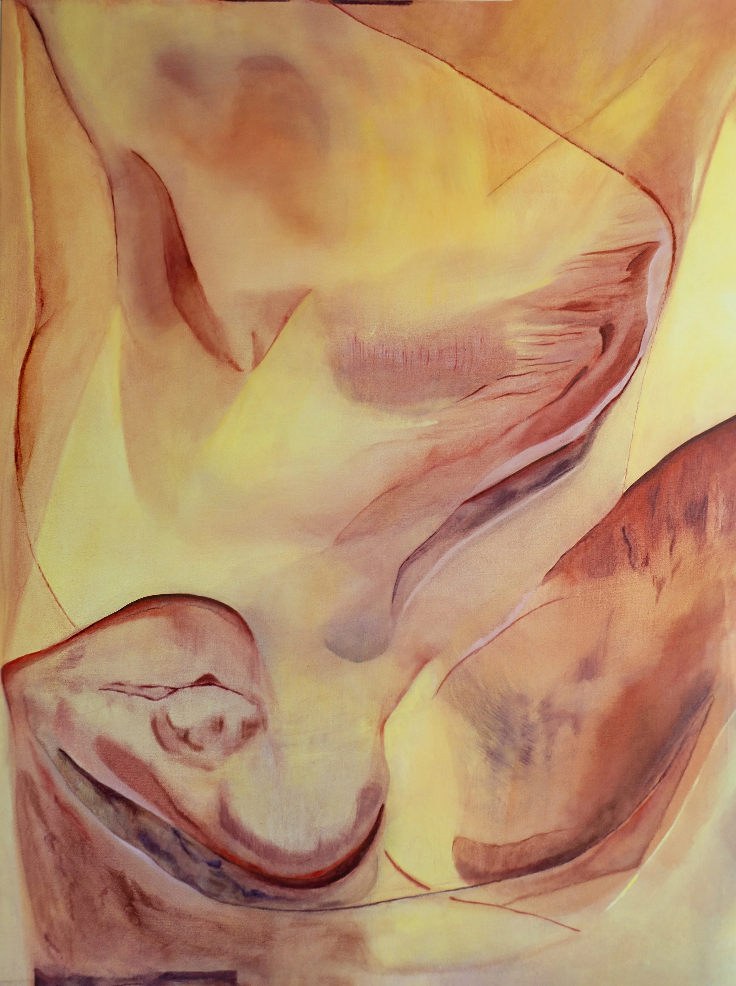  There is a lightness in holding the weight (2026). Oil on canvas. 36” x 48” 