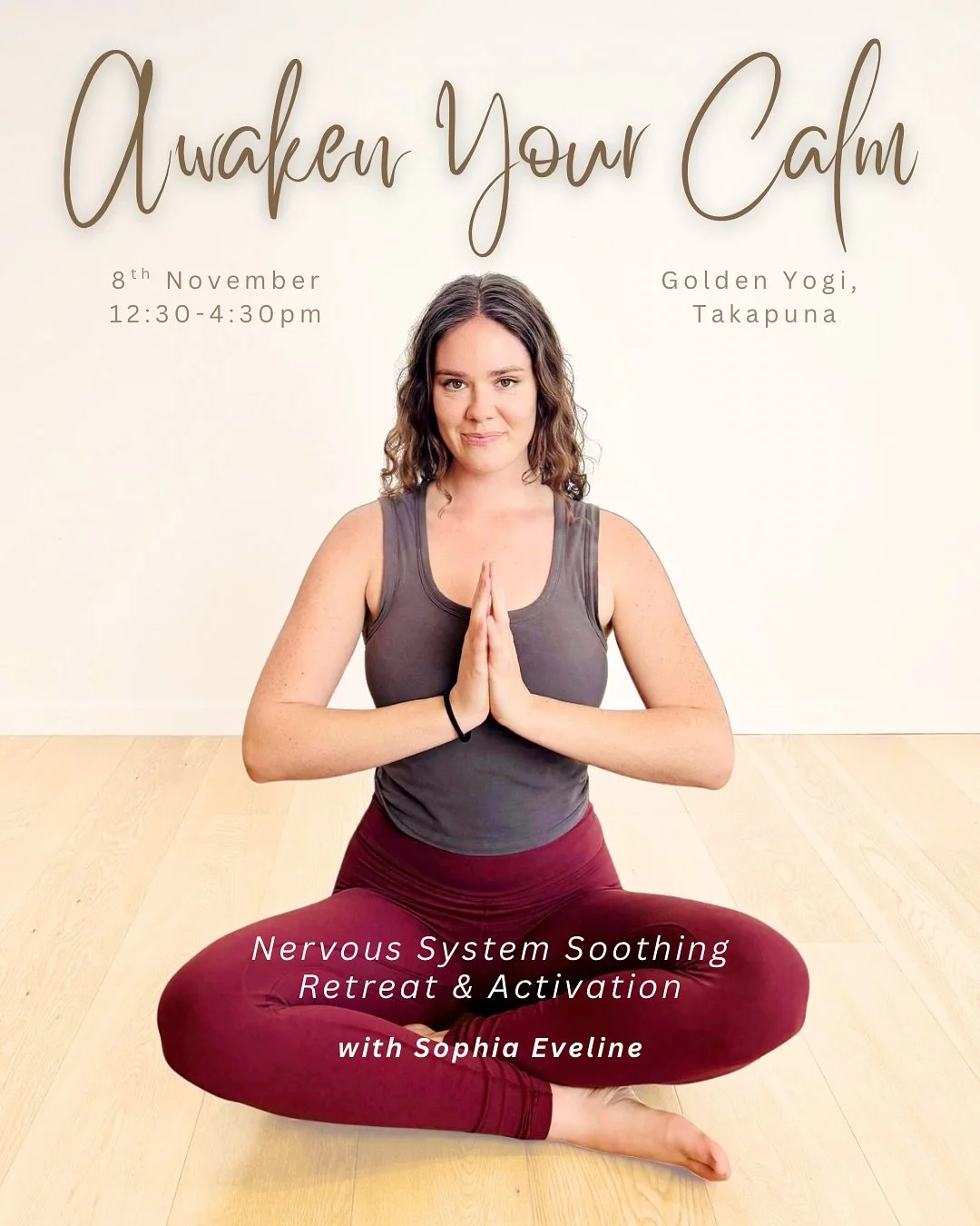 😌🌀 AWAKEN YOUR CALM 🌀😌

A heart-led Nervous System Soothing Retreat + Activation for Women 💗

Join me for a beautiful afternoon of self exploration + expression, relaxation, and heartfelt connection 🥰

You&rsquo;ll recieve a love filled goody b