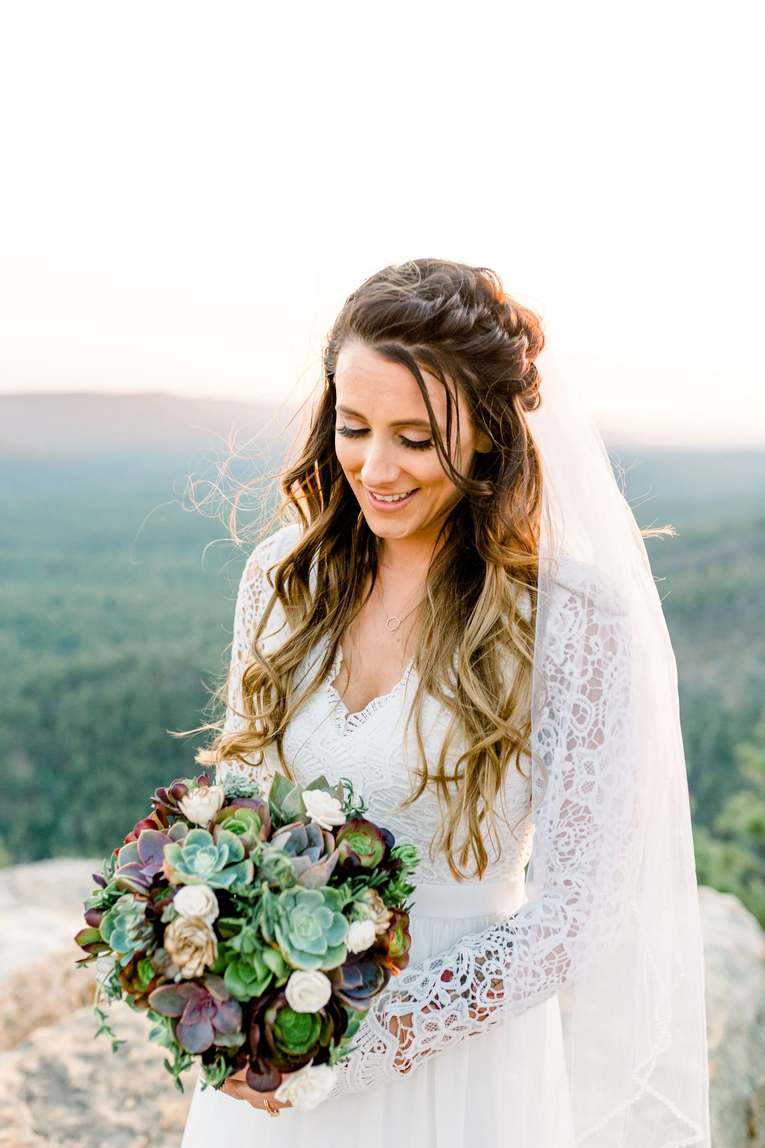 Tucson bride with onsite bridal hair and makeup by Charlene Melissa