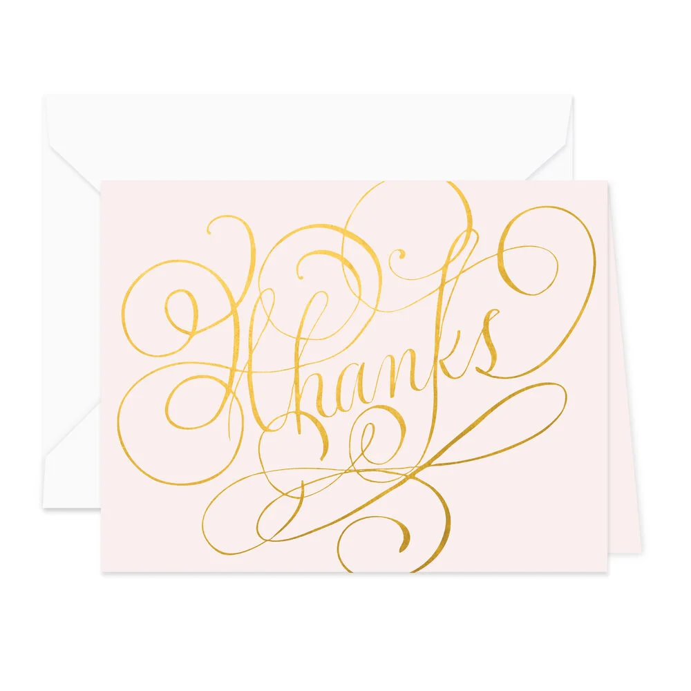 Pale Pink Swirly Thanks