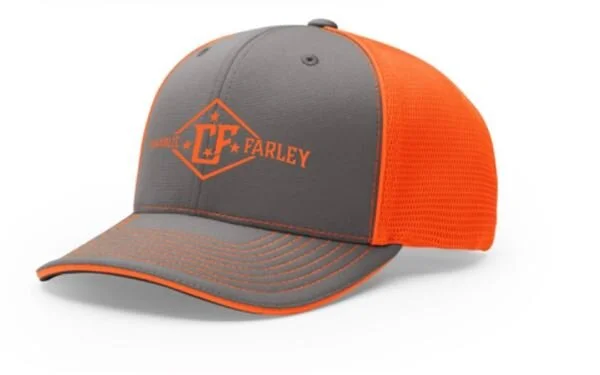 Charcoal + Neon Orange FlexFit Hat 