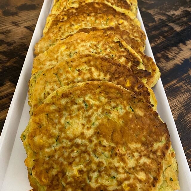 Zucchini and sweet corn fritters. Take them home or have one for lunch #fritters #lunch #rye #caf&eacute; #morningtonpeninsula #peninsulapantry #dinein
