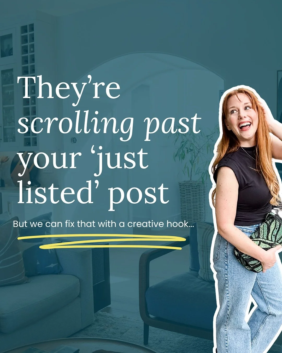 🛑 I know it&rsquo;s convenient to share a simple &lsquo;just listed&rsquo; graphic.⁠
⁠
Maybe you got an automated one from your brokerage, or you&rsquo;ve been using the same Canva template for a while.⁠
⁠
Grab my hand, and let&rsquo;s move past tha