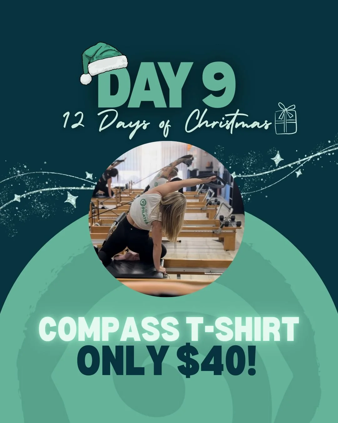 🎄DAY 9 - 12 Days of Christmas🎄

Compass Tees are only $40 today👕✨

Soft, comfy, and perfect for class or everyday wear!

Buy in Studio today!
Don&rsquo;t miss the chance to grab your own Tee💁&zwj;♀️

#christmas #christmassales #christmasgifts #12