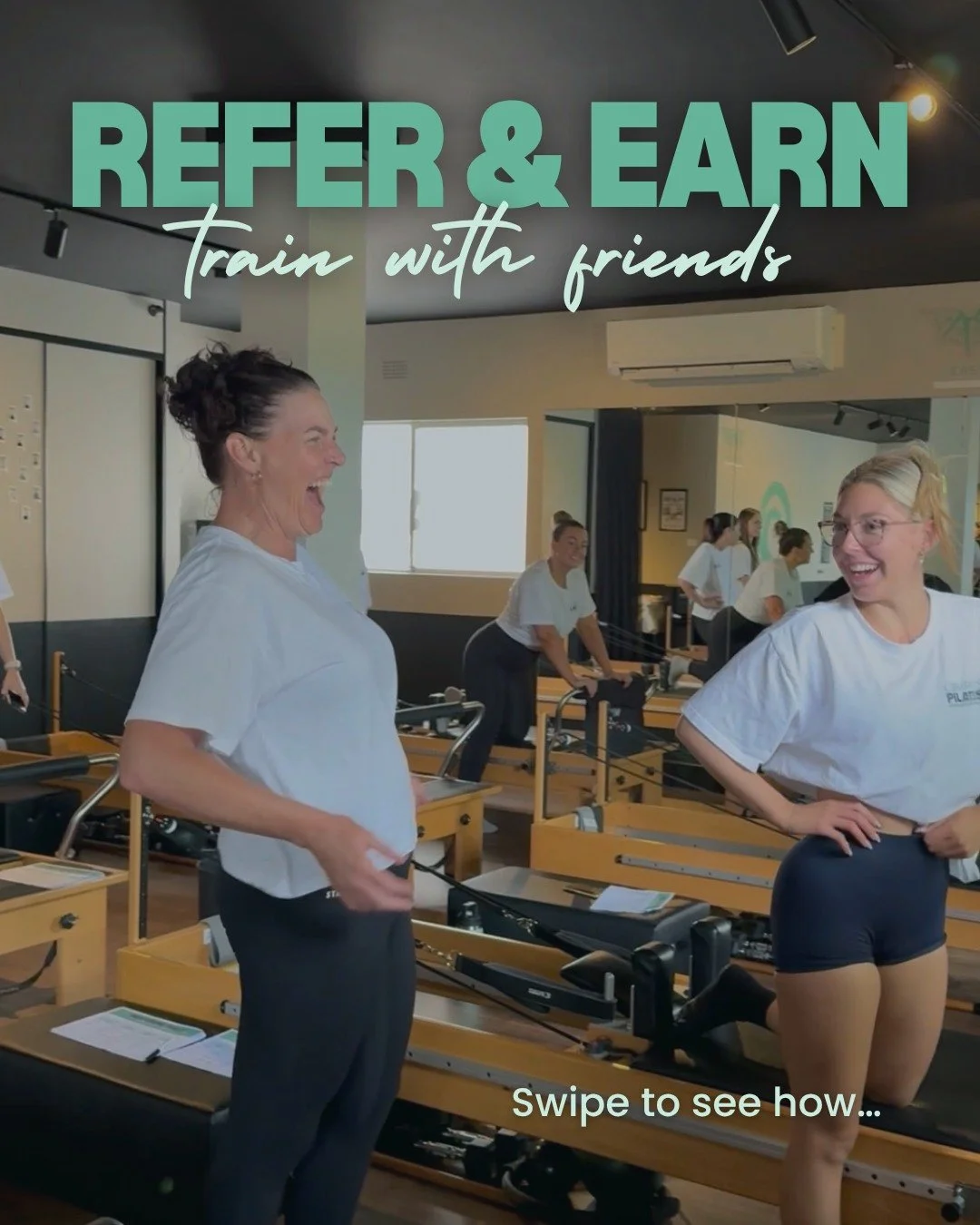 Bring a friend. Train together. Stay consistent.

Everything feels easier when you've got someone beside you.

Someone to book with.
Someone to show up with.
Someone to keep you accountable.

And let's be honest... it's more fun too.

That's why we'v