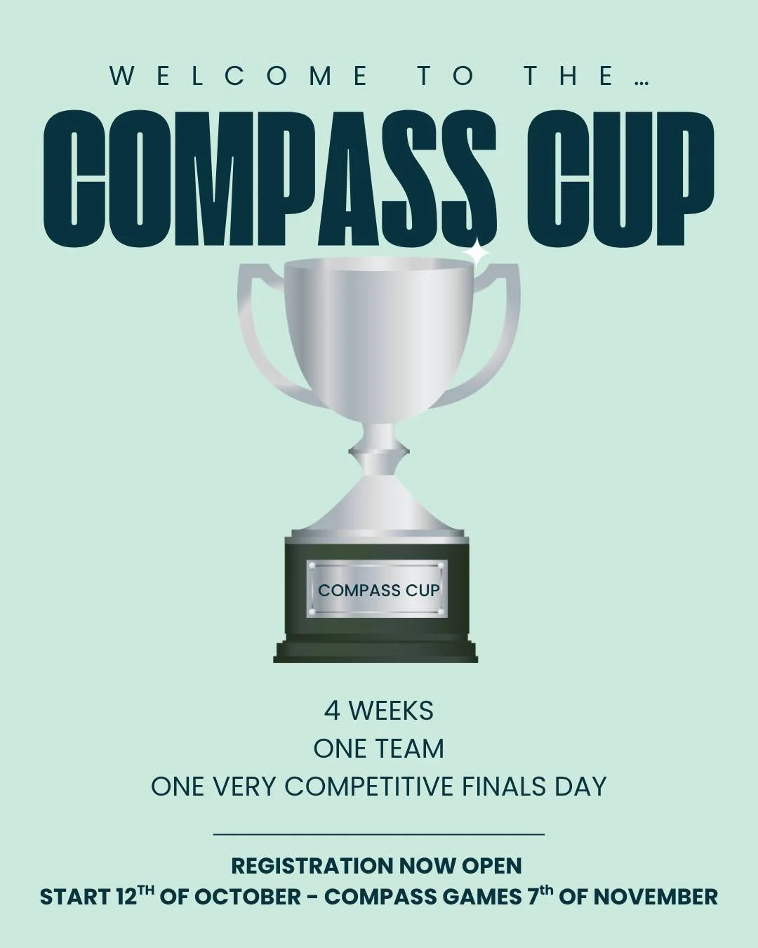 Your next training buddy is officially being recruited.

Compass Cup is a 4-week challenge where you and a friend train together, build some serious strength and then battle it out at the Compass Games on Saturday 7th of November 🏆

Here&rsquo;s how