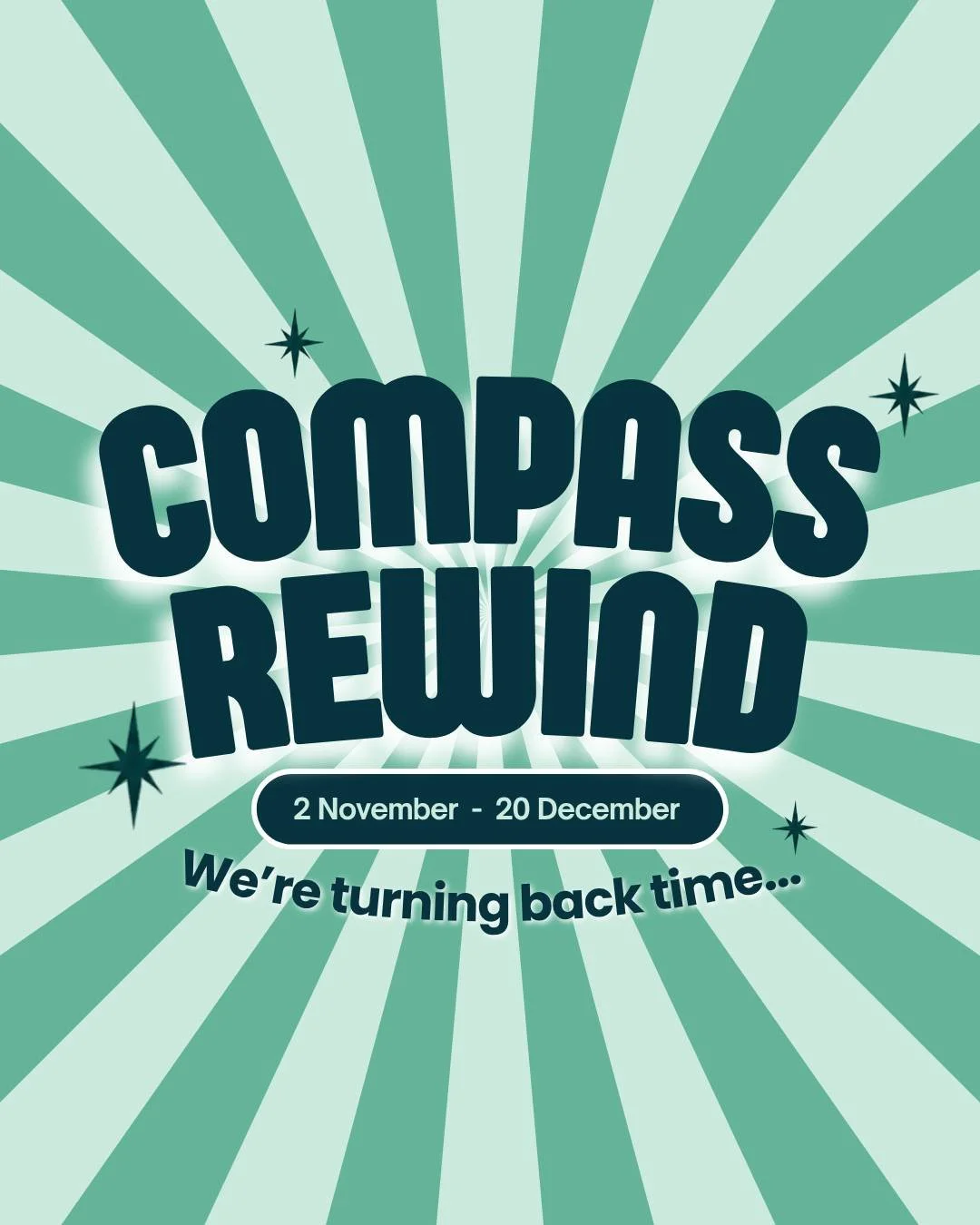 📀 COMPASS REWIND IS HERE. And we&rsquo;re taking it ALL the way back.

From the 60s to the 2000s, your fav divas and of course CHRISTMAS! We&rsquo;re bringing a new sound, a new vibe and a whole lot of nostalgia to your Reformer sessions.

Think ico