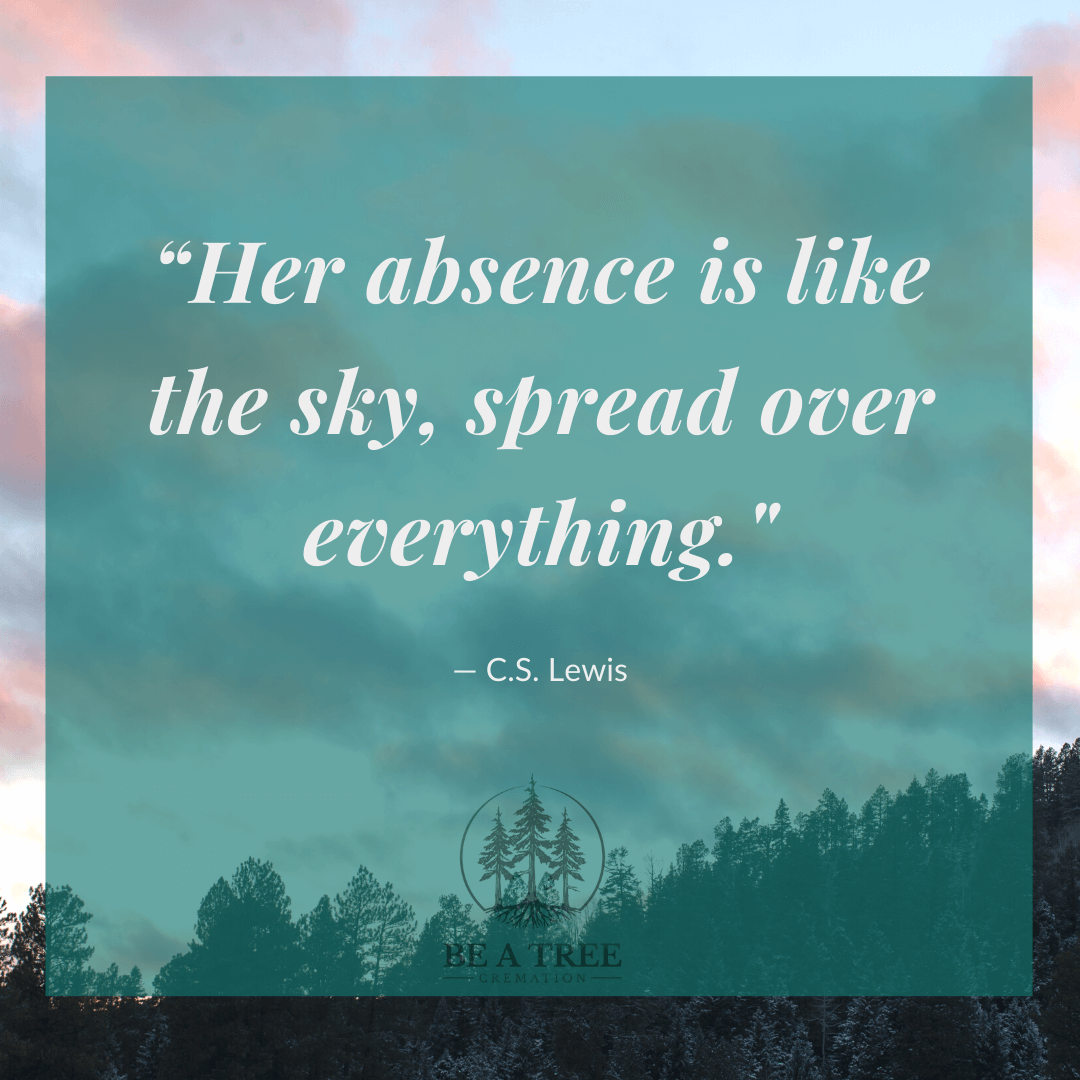 “Her absence is like the sky, spread over everything." ―&nbsp;C.S. Lewis