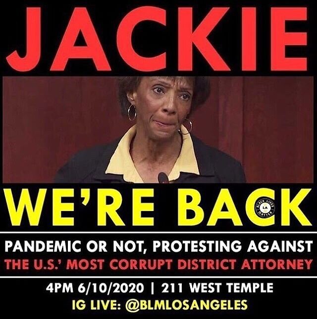 TODAY! #prosecutekillercops #firejackielacey #byejackie2020 #defundthepolice #peoplesbudgetla #blacklivesmatter