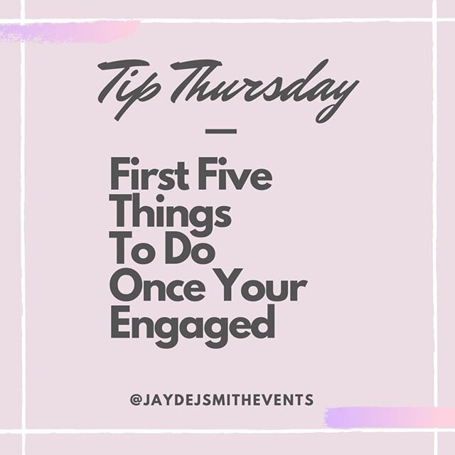 CONGRATULATIONS! You're engaged! .... Now what!?!
I'm here to help! Keep reading for my suggestions of the First Five Things To Do Once You're Engaged! &mdash;&mdash;&mdash;
1. ✨After popping that bubbly and celebrating appropriately, let's get to bu