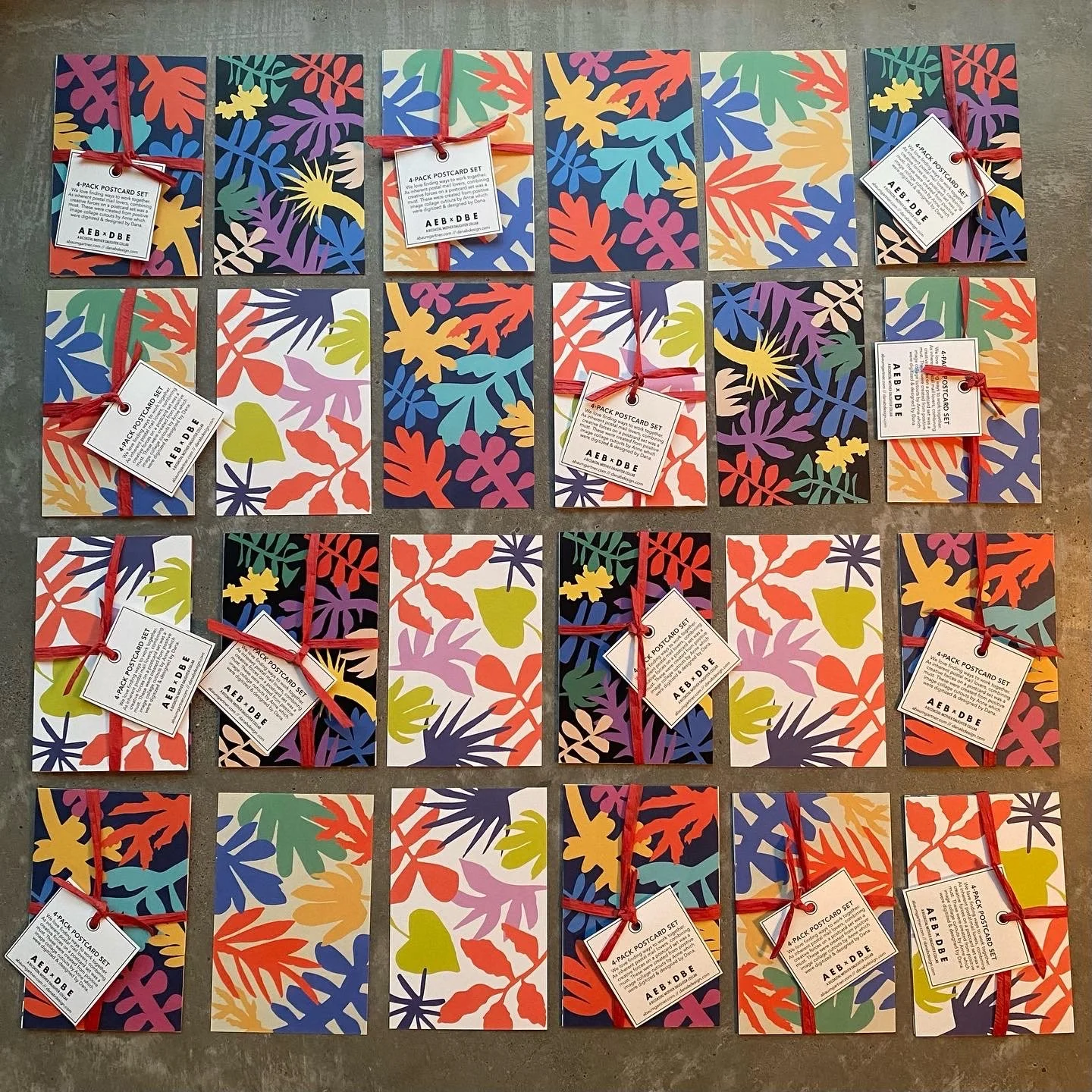  Postcard set collaboration with visual artist,  Anne Baumgartner . Physical leaf cutouts were created by Anne. I scanned, digitized, cleaned up &amp; re-colored the leaves. We collaborated to create a 4-pack postcard set featuring each of the differ