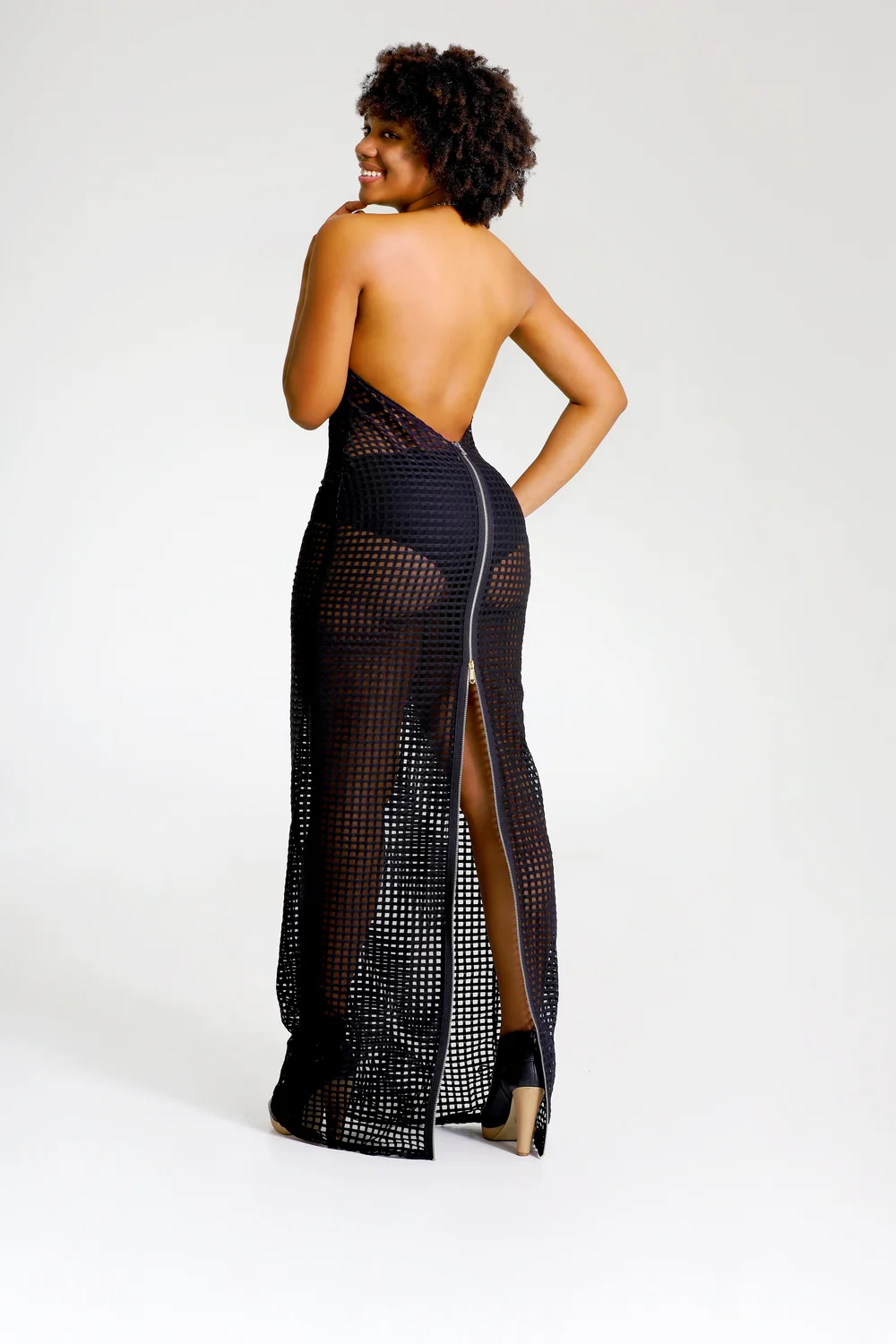 midnight sheer dress ECKHAUS LATTA Sheer Siren Dress - Midnight