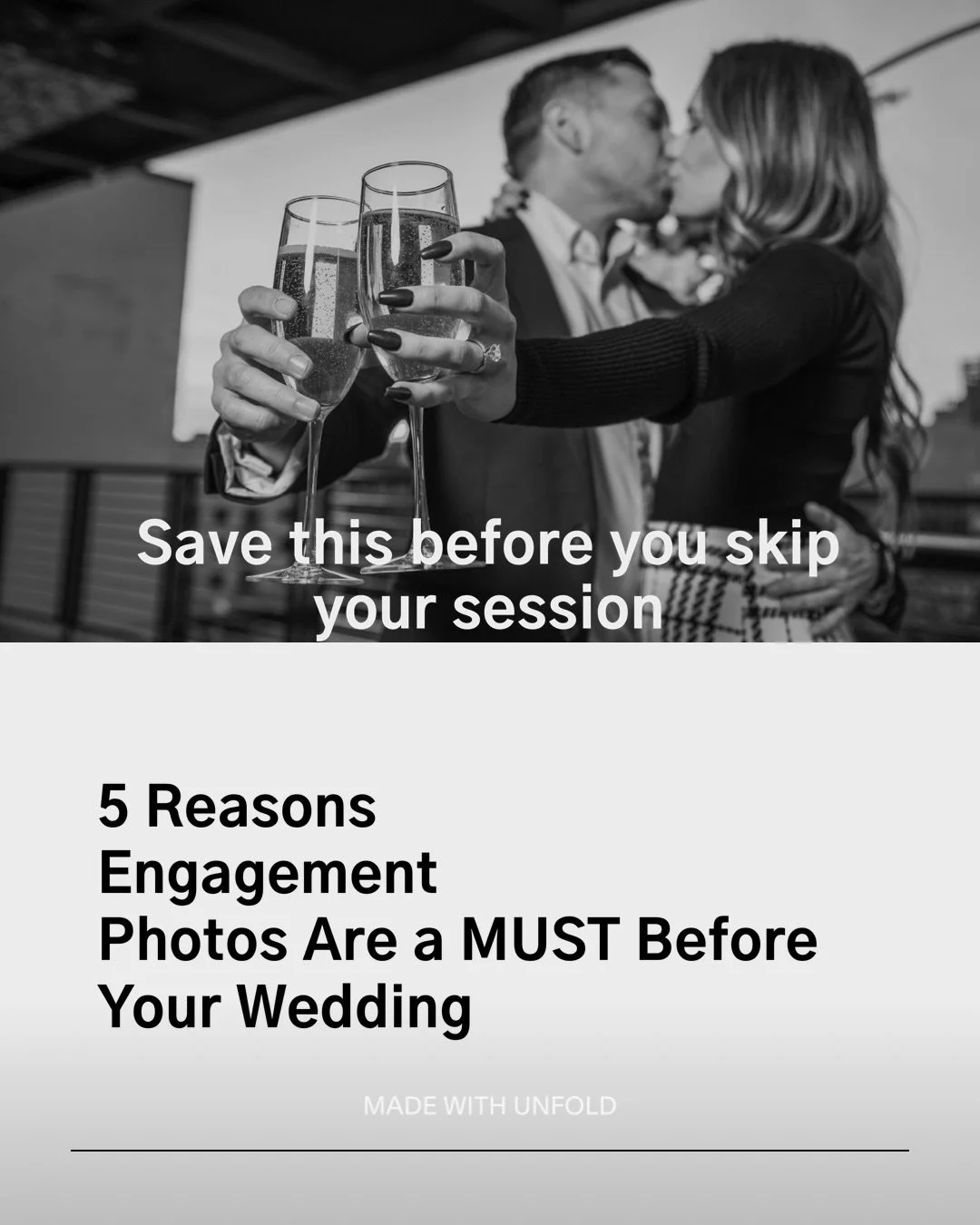 Most couples almost skip their engagement session.

And almost every couple who skips it&hellip; regrets it.

If you&rsquo;ve ever said:
&ldquo;We&rsquo;re awkward in photos.&rdquo;
&ldquo;We&rsquo;ll just use selfies.&rdquo;
&ldquo;We don&rsquo;t re