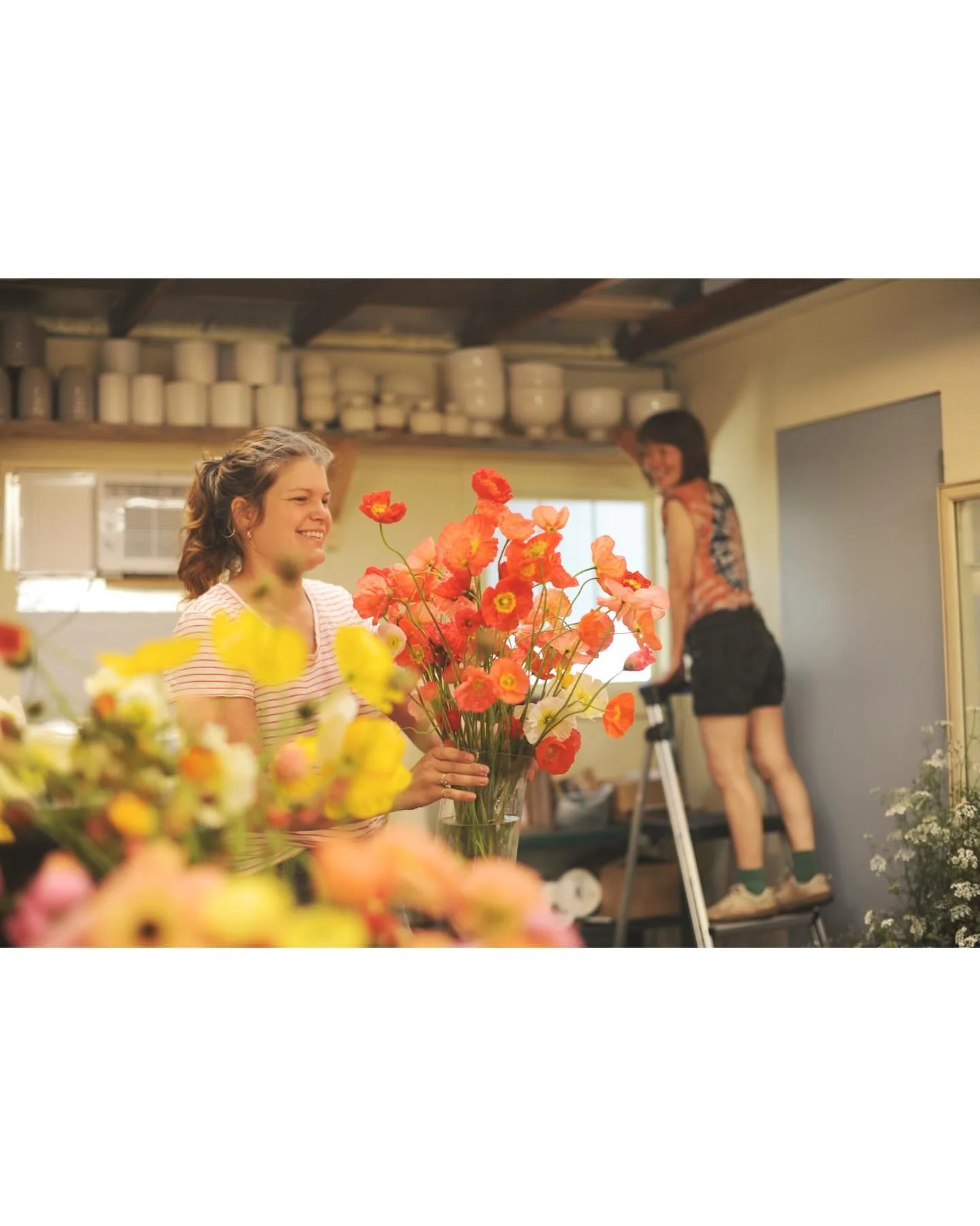 Studio laughs with @alby._.alex She&rsquo;s helped us bring you all the beauty of the season. A talented artist and a kind soul &ndash; we 🧡 her. Much brighter around here since Alby ✨✨

#farmerflorist #flowerfriends #mngrown #duluthmn