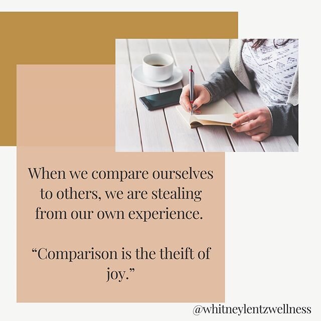 Comparing steals our attention and gives it to someone or something else. 👀
.
We been taught to compare, to not feel good enough, to buy the next thing, to keep up with the Joneses, to push harder, to need to feel above average, to try to meet insan