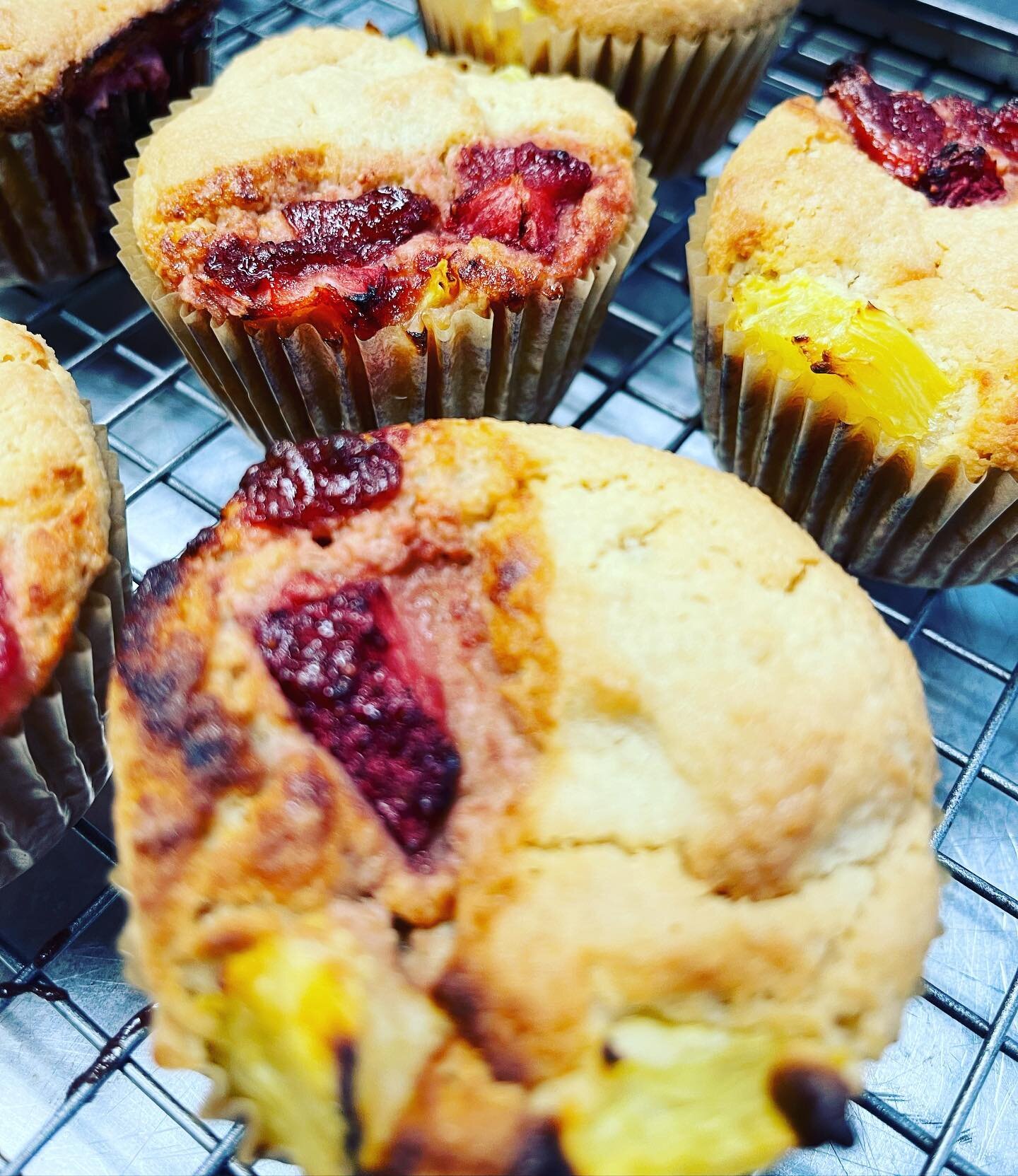 Vegan and Paleo Strawberry-Pineapple and Strawberry Muffins available now at OG Cocoa Village and Palm Bay. It&rsquo;s so yummy! 

We have Banana, strawberry-banana available in the bakery case as well!! 

Always Organic, Grain &amp; Gluten Free. 

O