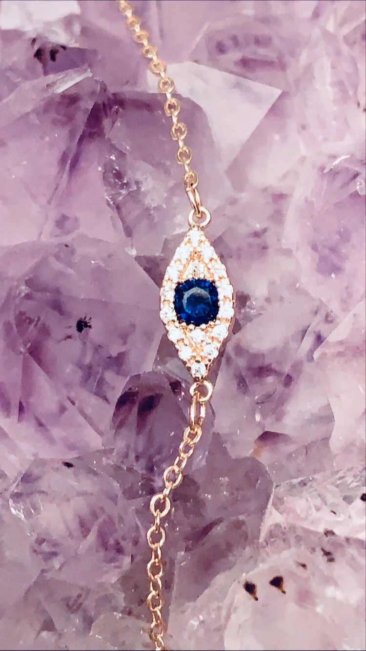 14K Dainty Spirit Eye Anklet