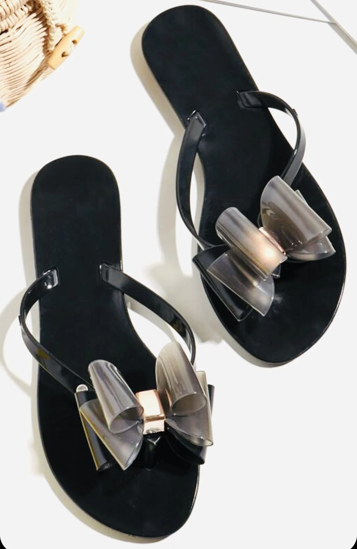 Jelly Bow Flip Flops Black 2.jpg