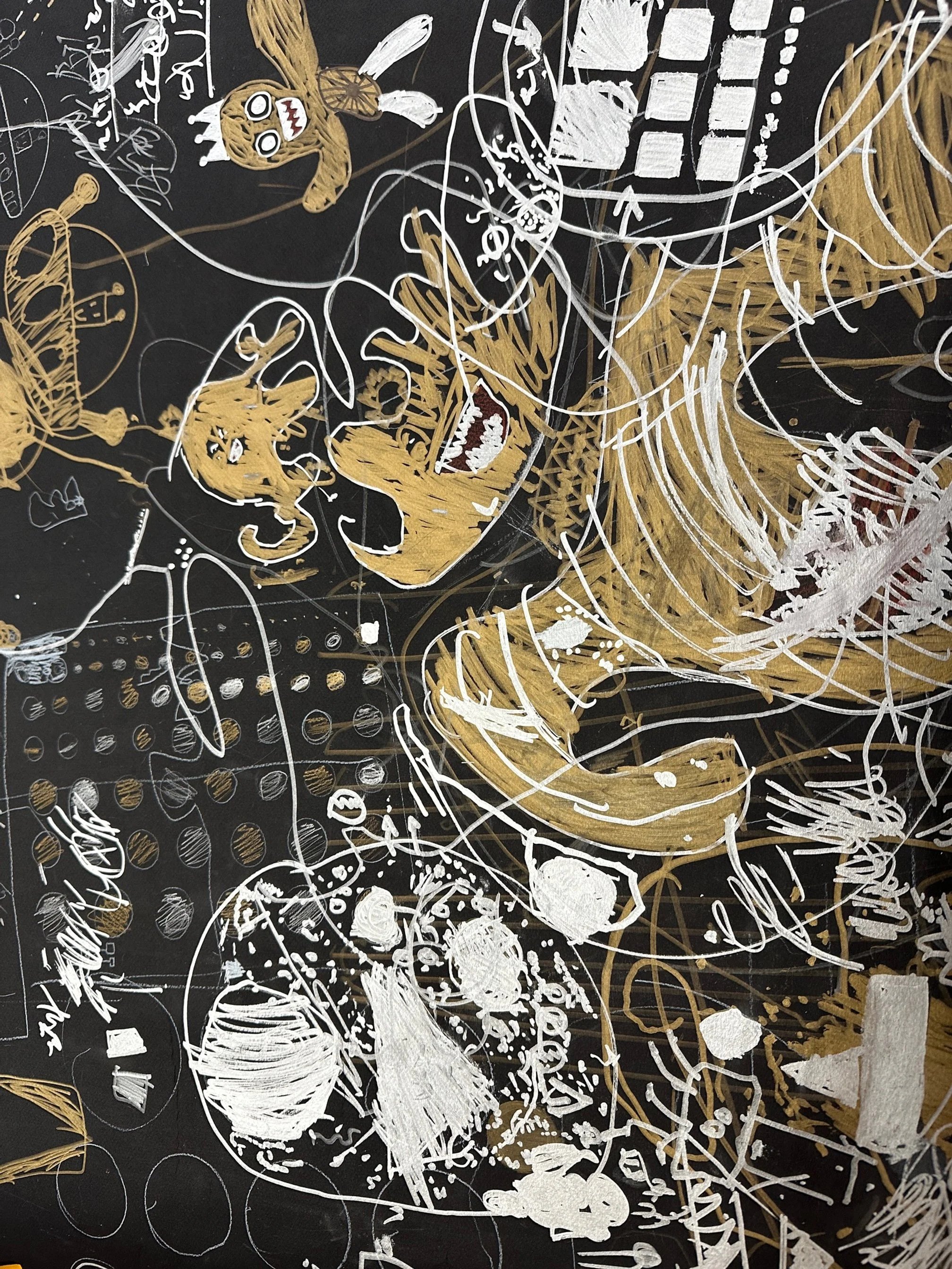 The Dalton School collaborative abstract table drawings Assignment (4th Grade)
