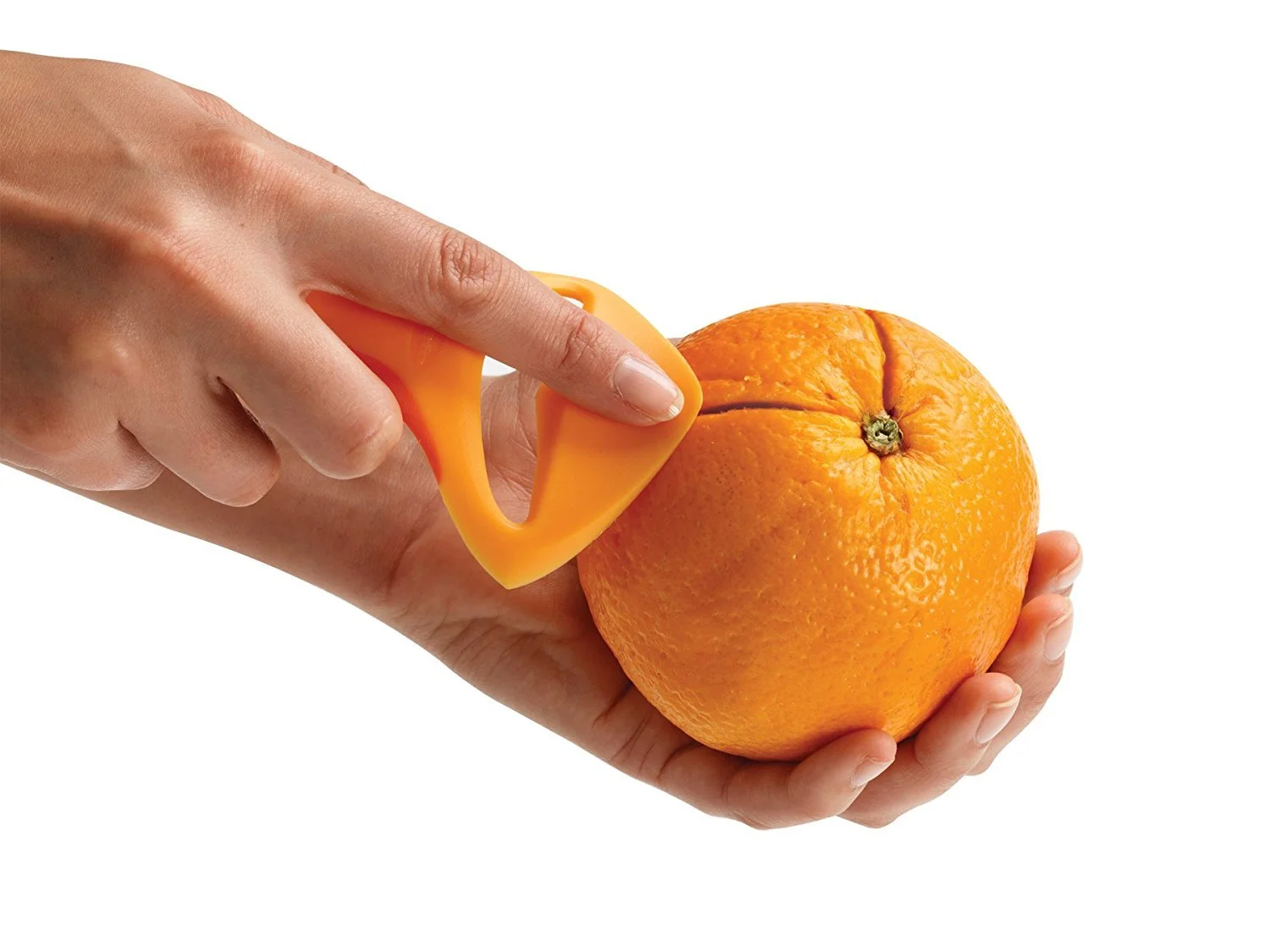  Scores the orange peel 