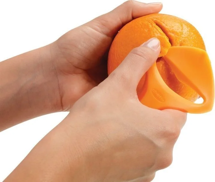 Lifts the peel off the orange