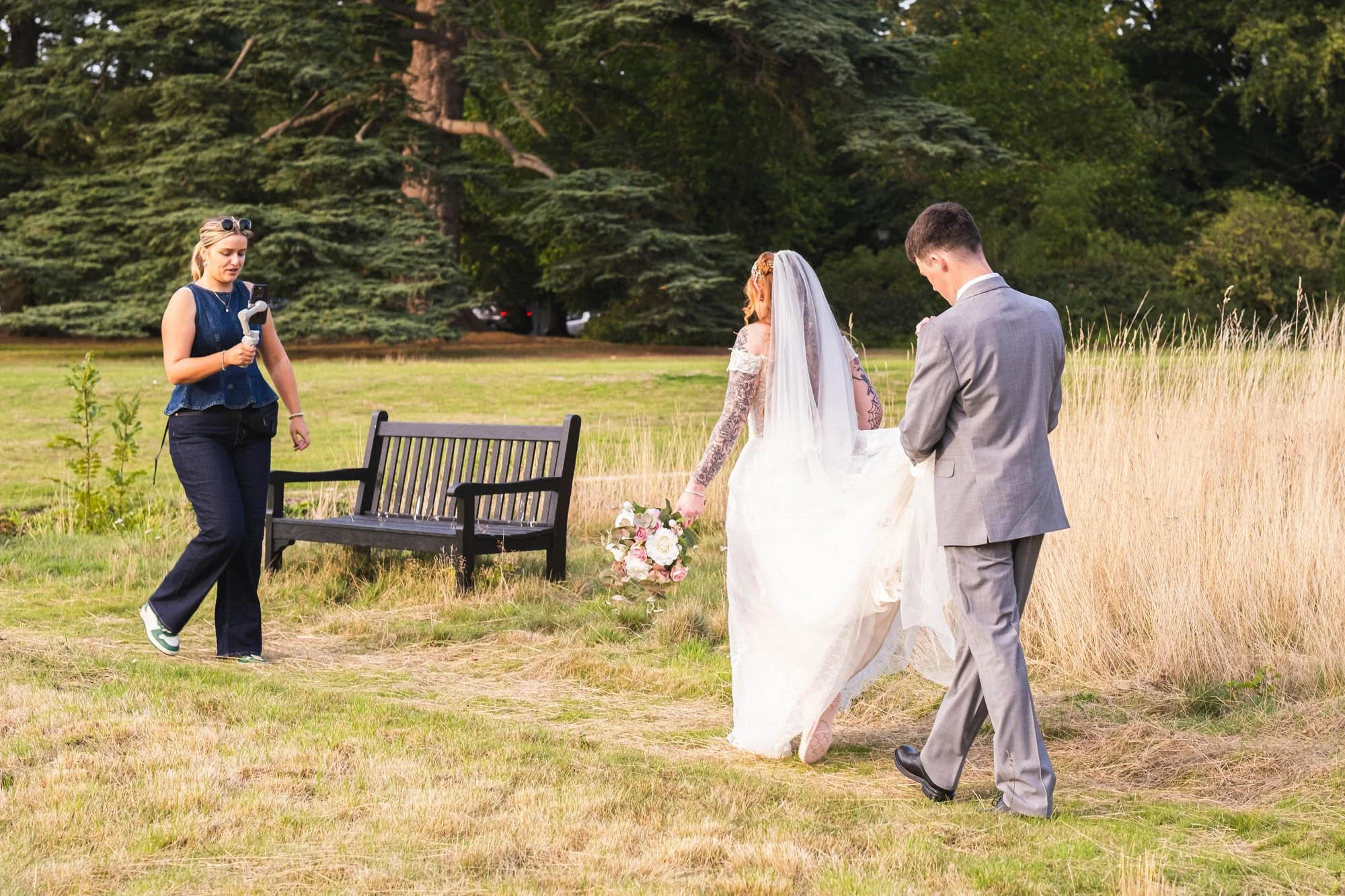 Documentary wedding photographer working alongside content creator in Oxfordshire