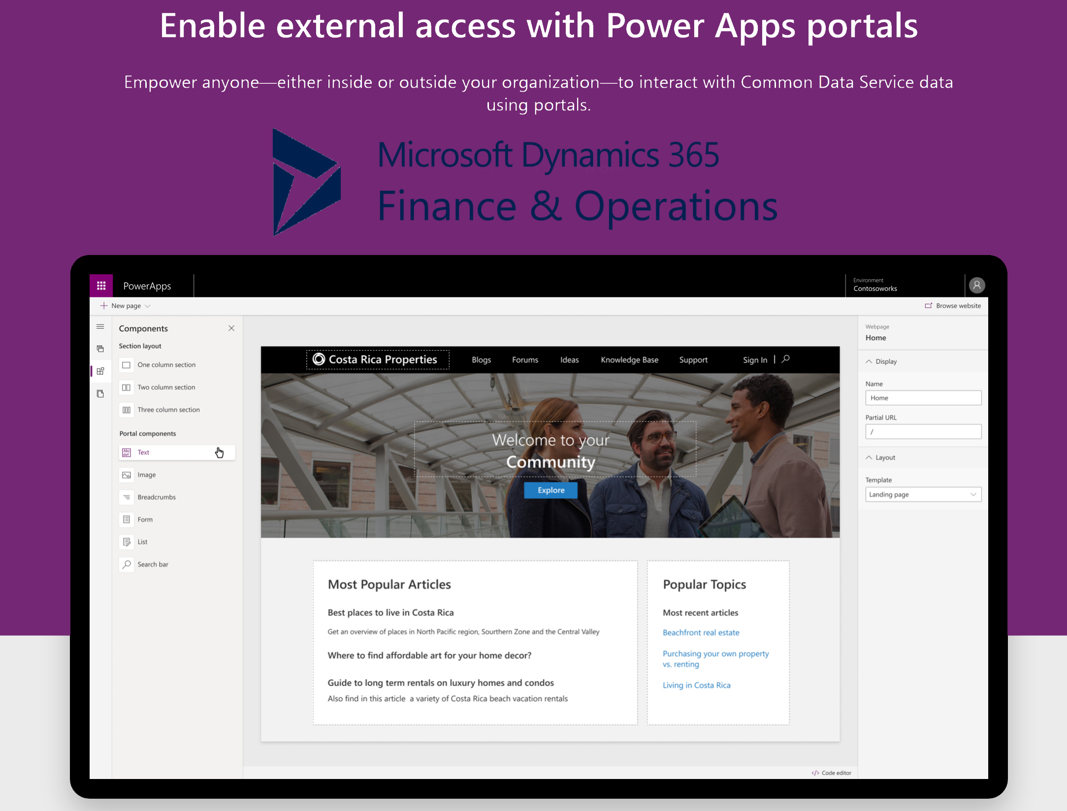 PowerApps Portal with Dynamics 365 Finance and Operations