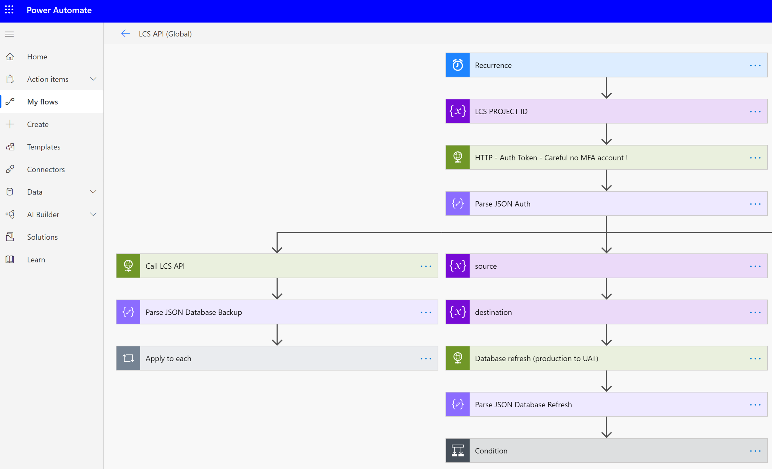 LCS API Database Movement with PowerAutomate 