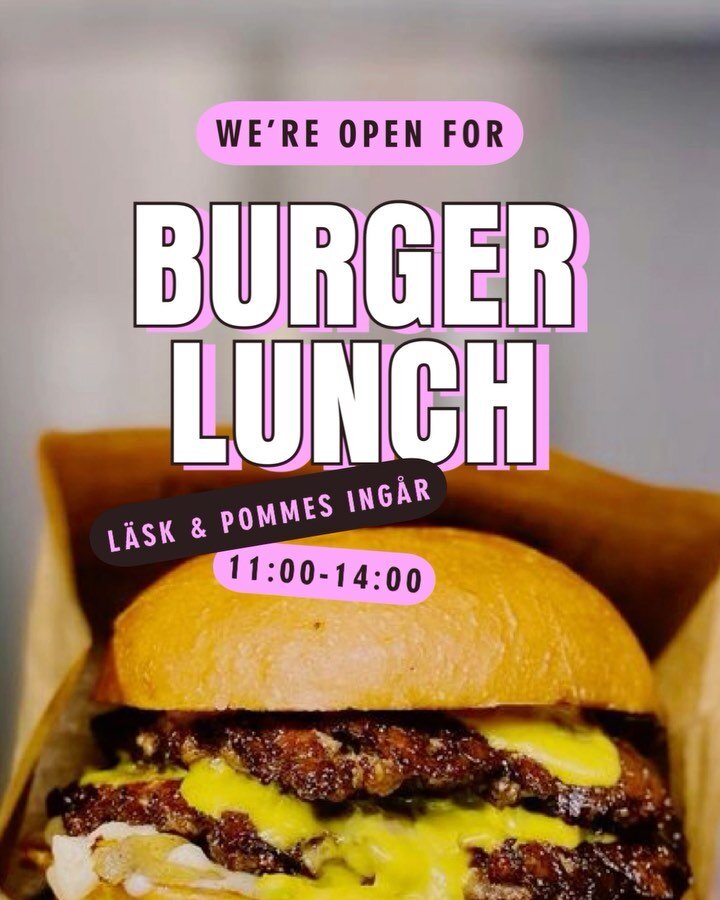 L U N C H 🍔❤️&zwj;🔥 Vardagar 11:00-14:00 &bull; 🍟och🥤ing&aring;r.

#booyaburger 

#supportyourlocallkpg #linköping #burgers #burger #food #foodporn #foodie #instafood #fries #burgerporn #cheeseburger #hamburger #yummy #delicious #foodstagram #af