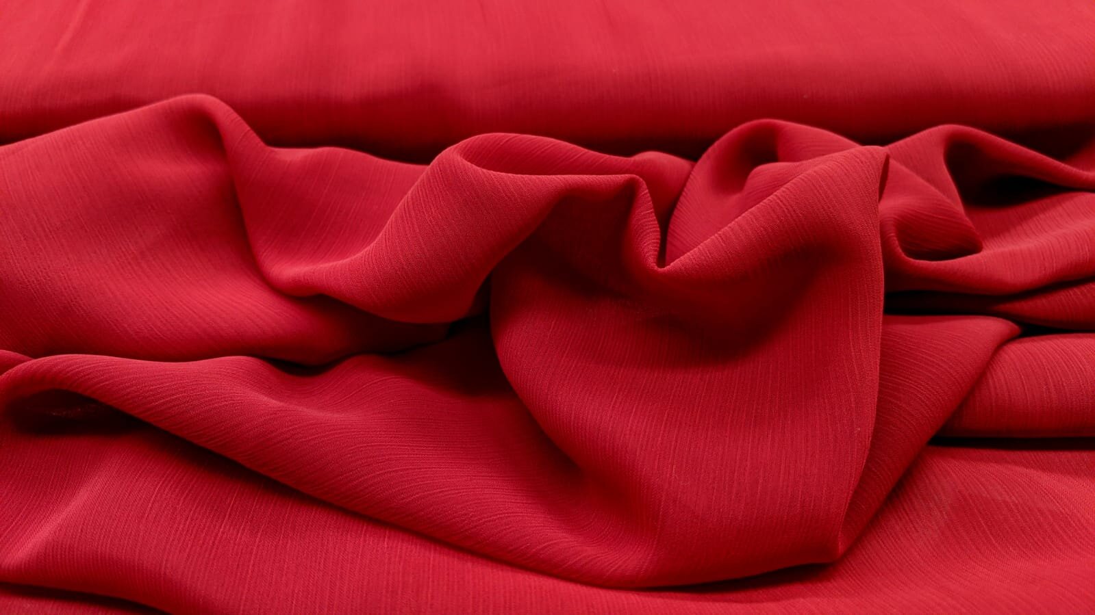 Red Crinkle Chiffon