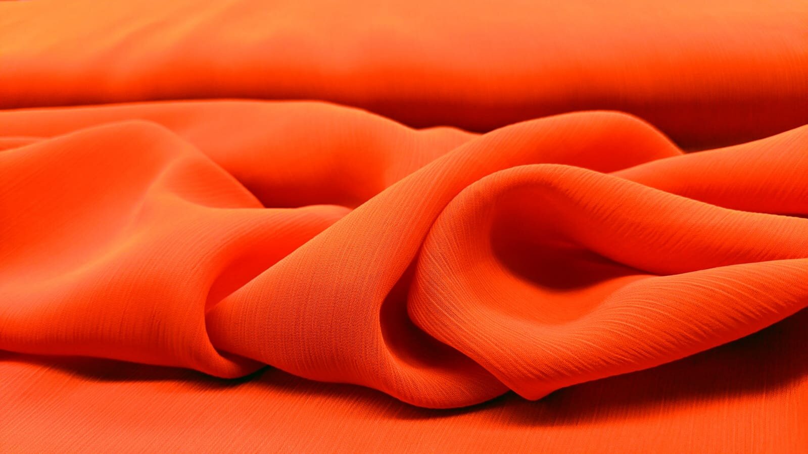 Orange Crinkle Chiffon