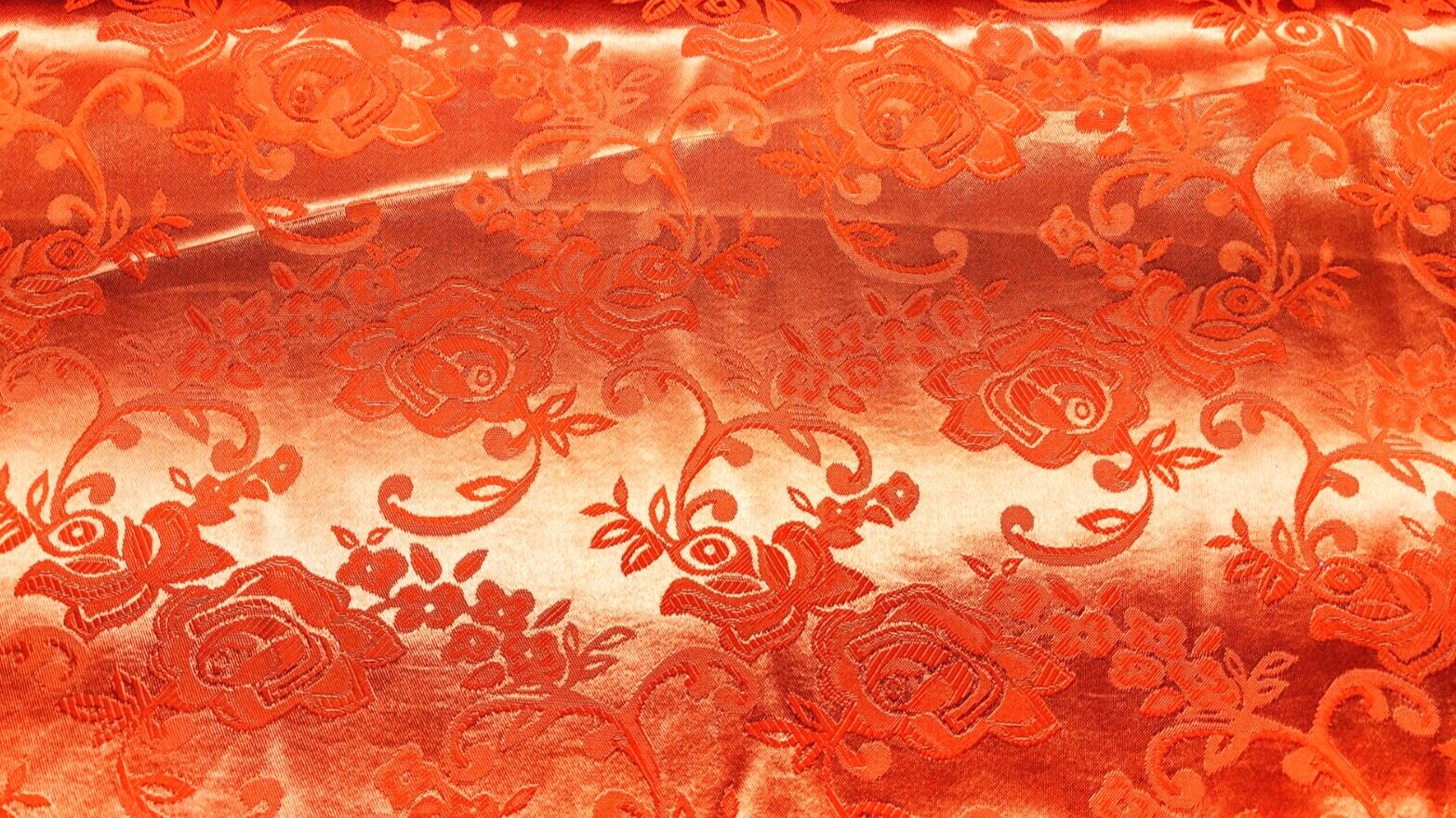 Orange Satin Jacquard