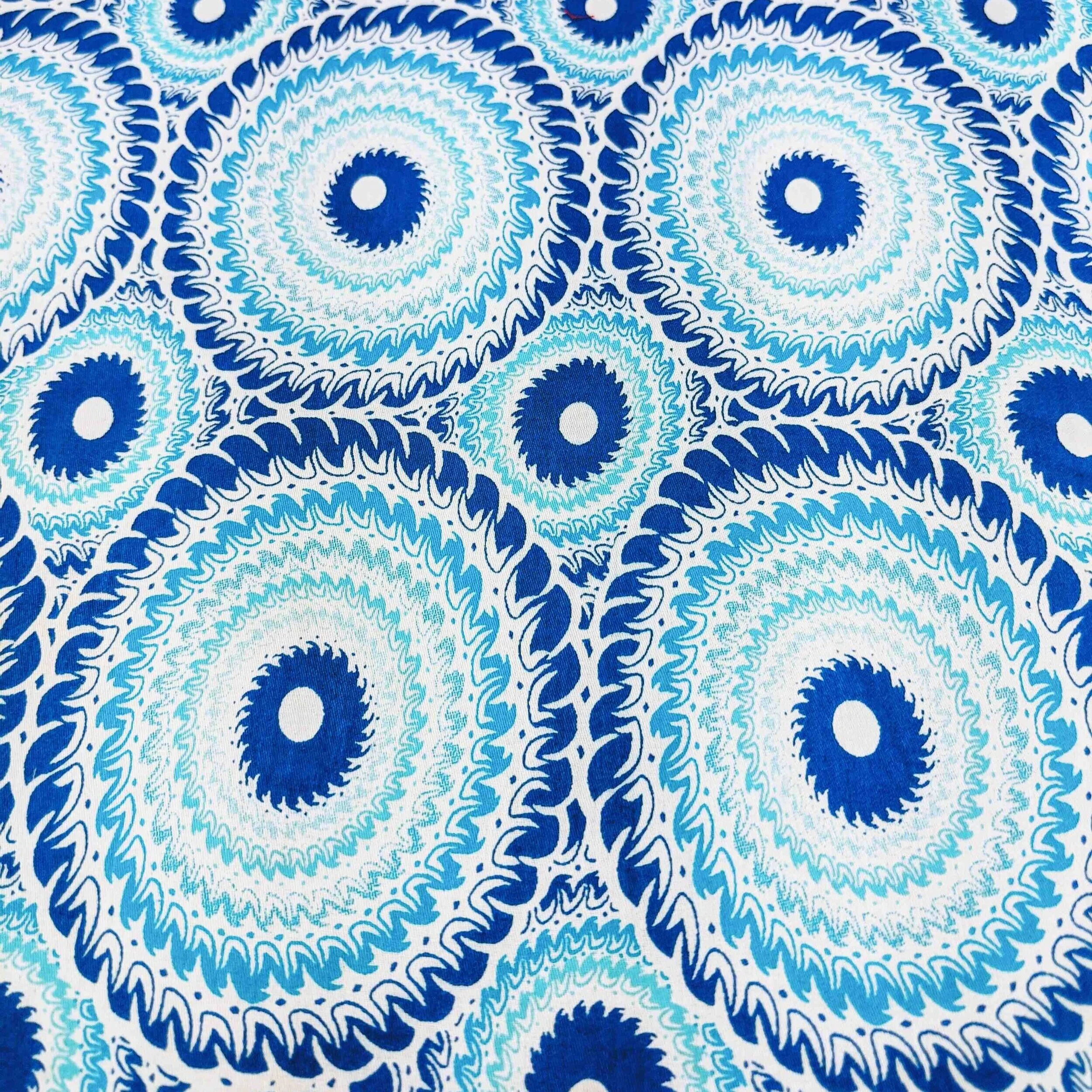 Royal Blue Printed Pure Swiss Cotton