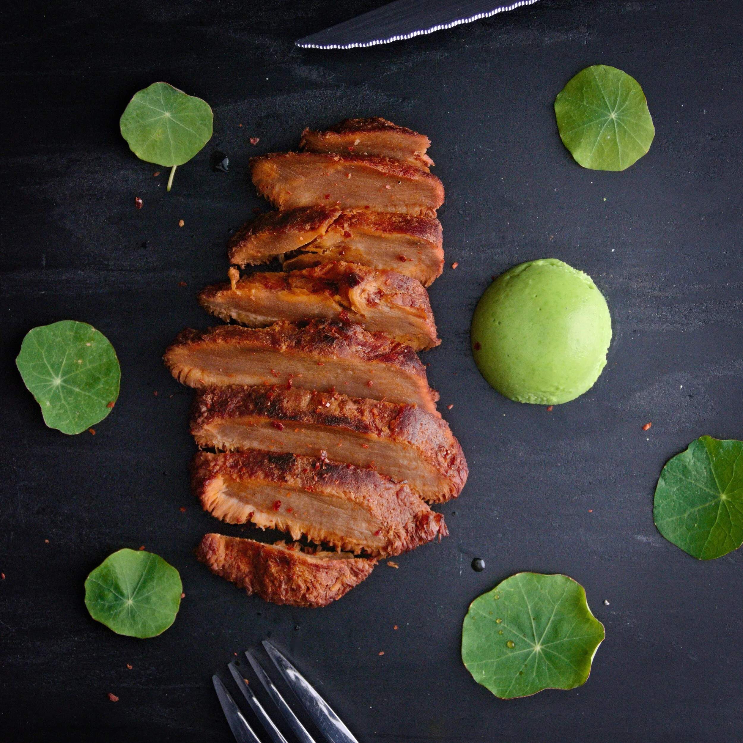 Lion's Mane Mushroom Steak 🟢 with Pea and Garlic Butter — Ticho's Table