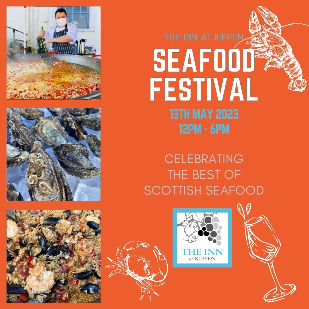 🦞 Come and join us on 13th May 12-6pm for our Seafood Festival. Enjoy Live Acoustic Music from @The Average White Van Band. Choose from Platters of Fresh Scottish Shellfish, Giant pans of Paella, Fine Wines, Cold Beers and Kids Crafts for a fun afte