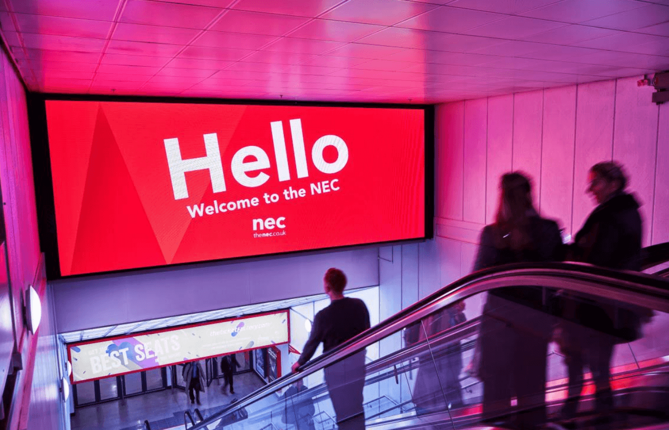 Adverting at venue NEC Birmingham