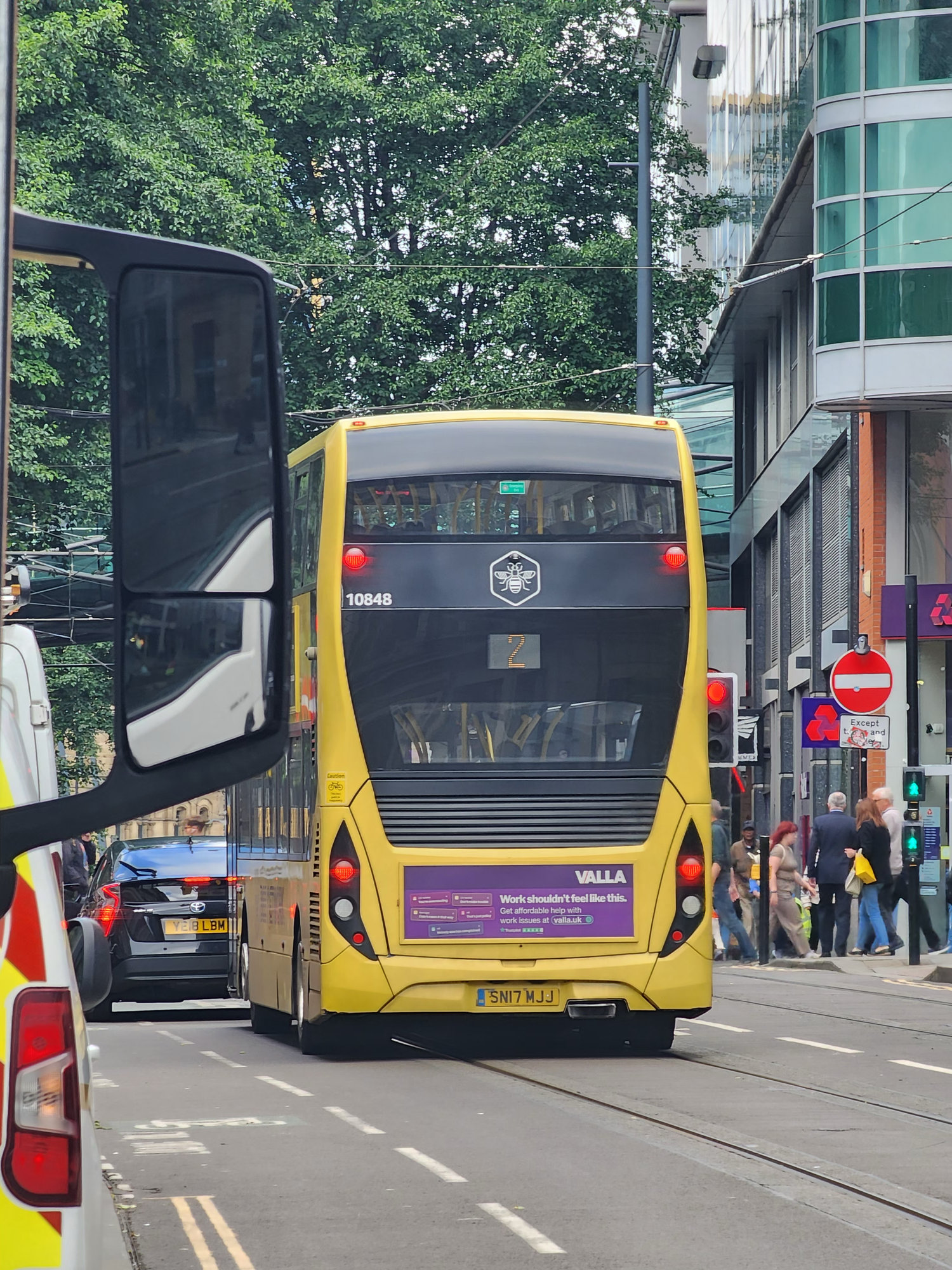 Advertising bus in manchester