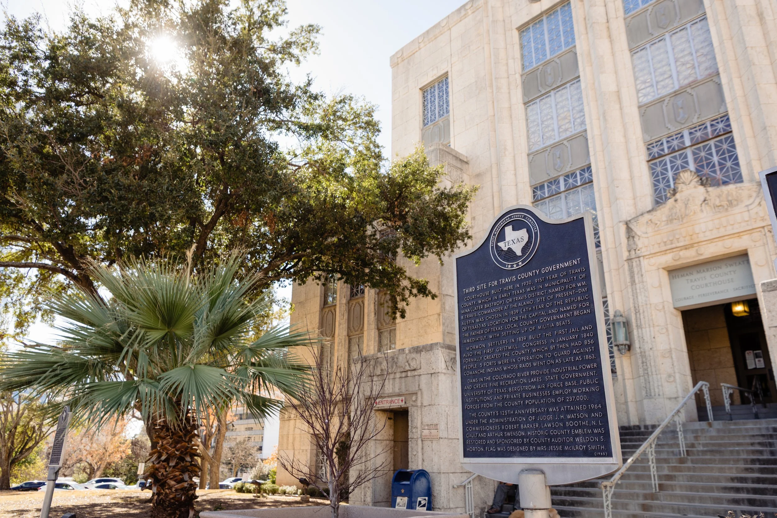 Travis County courthouse portrait for Austin elopement location.