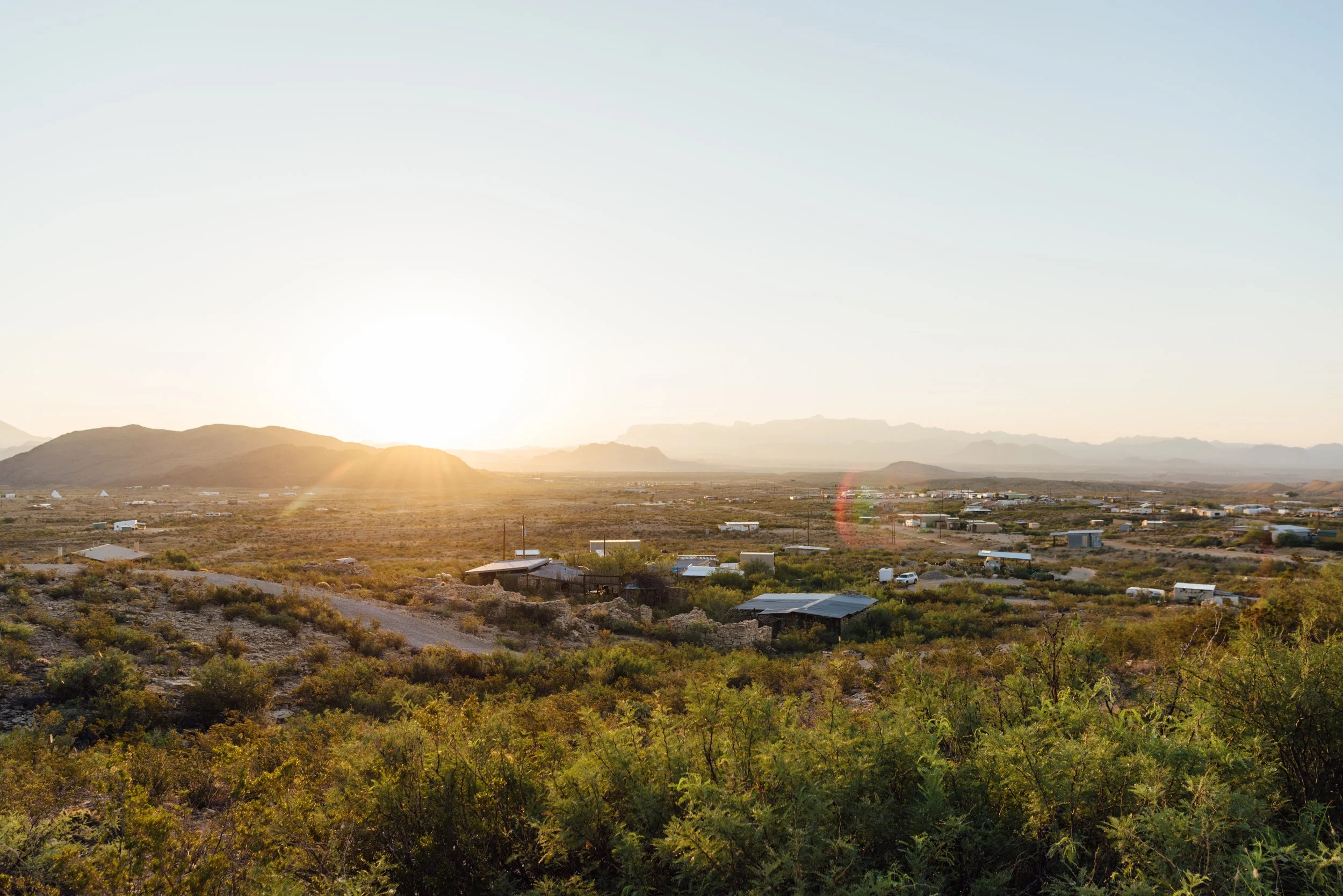Gorgeous sunset overlooking Big Bend while exploring the wall